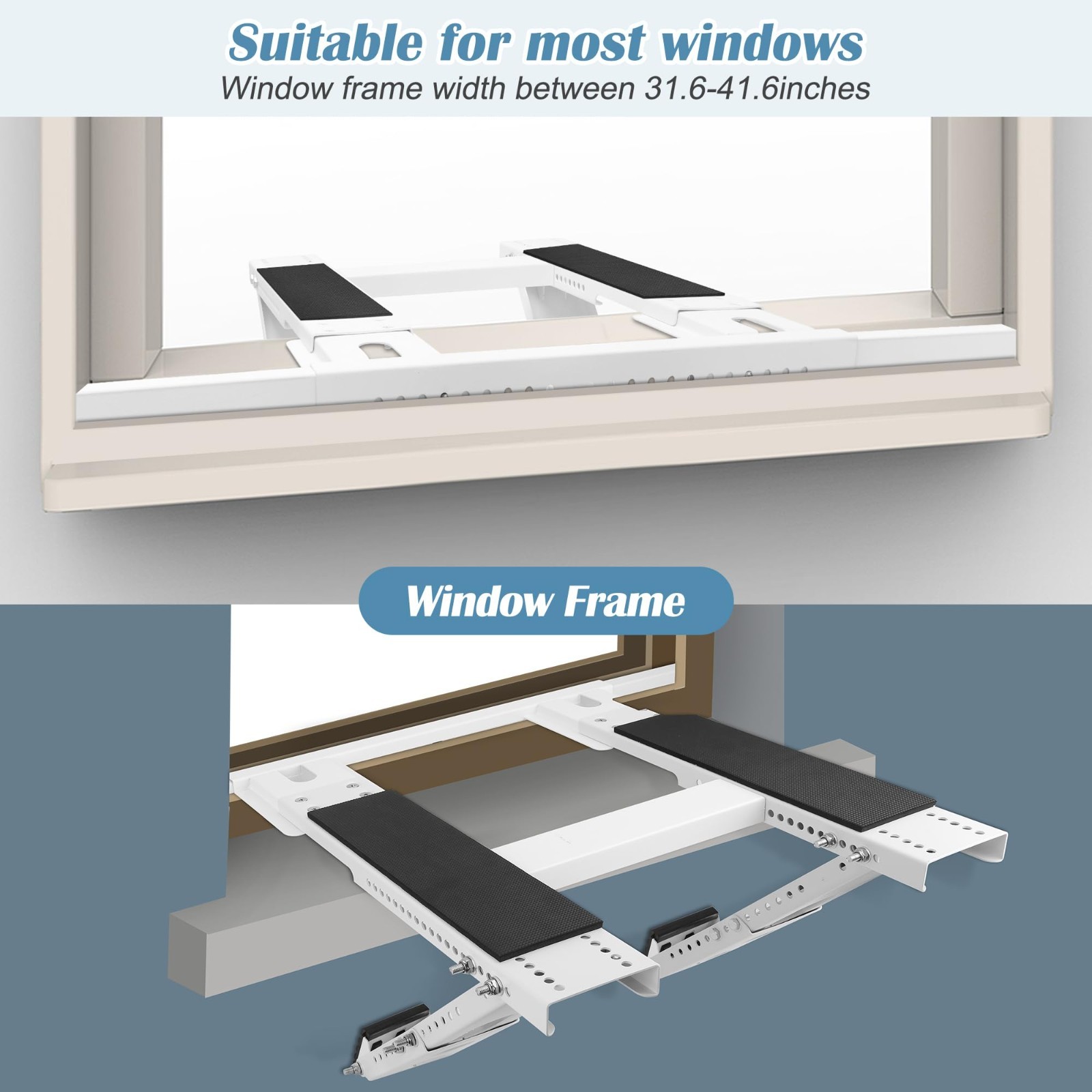 Heavy-Duty No-Drill Window AC Bracket for Single & Double-Hung Windows, 220lbs C