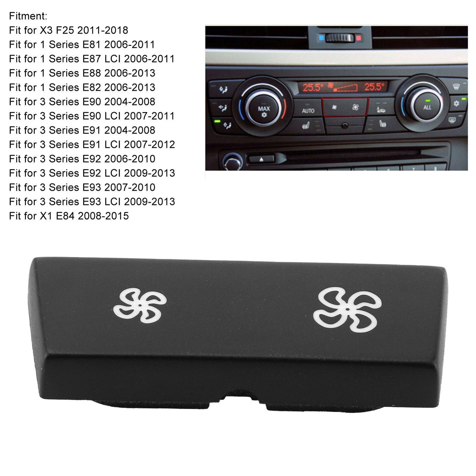Air Conditioning Control Button Replacement Fit For E90 E91 E92 E93 F25 X1