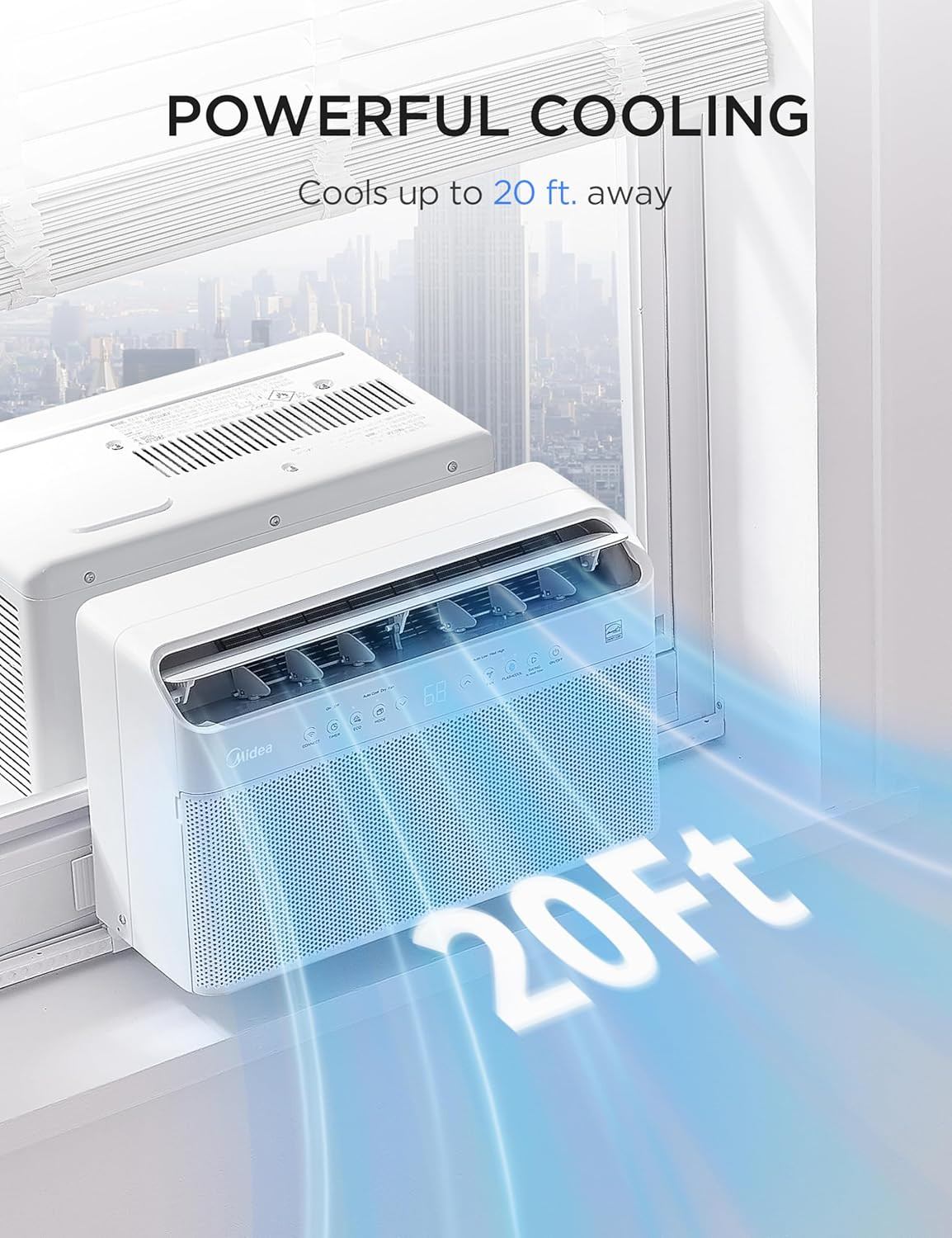 8,000 BTU U Shaped Smart Inverter Window Air Conditioner – Cools 350 Sq Ft, Ultr