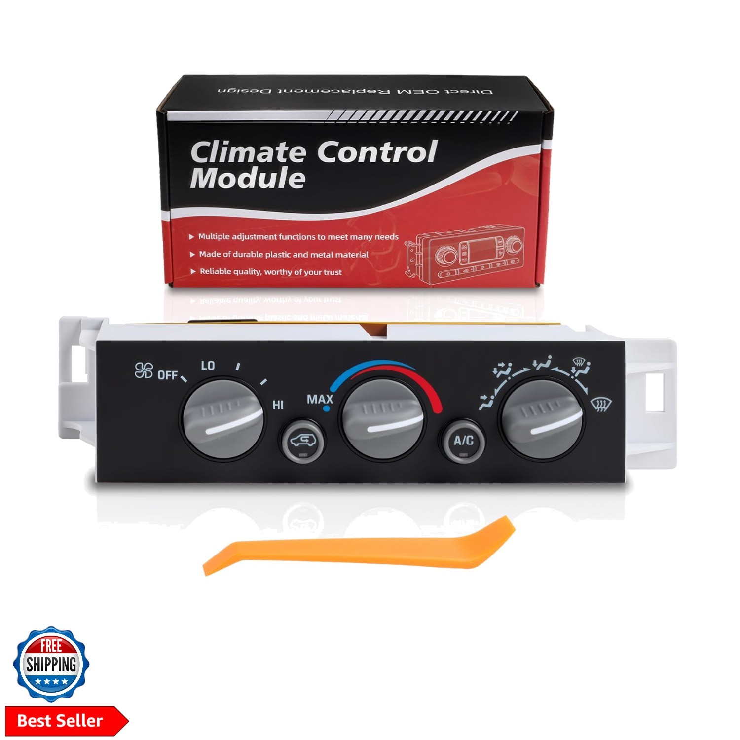 Front A/C Heater Climate Control Module Panel Without Rear Window Defogger Co…