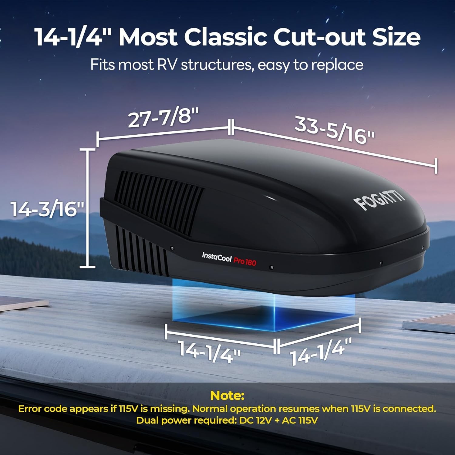 FOGATTI RV Windows Air Conditioner 6,500 BTU 110-120V 4-in-1 U Shaped RV AC Unit