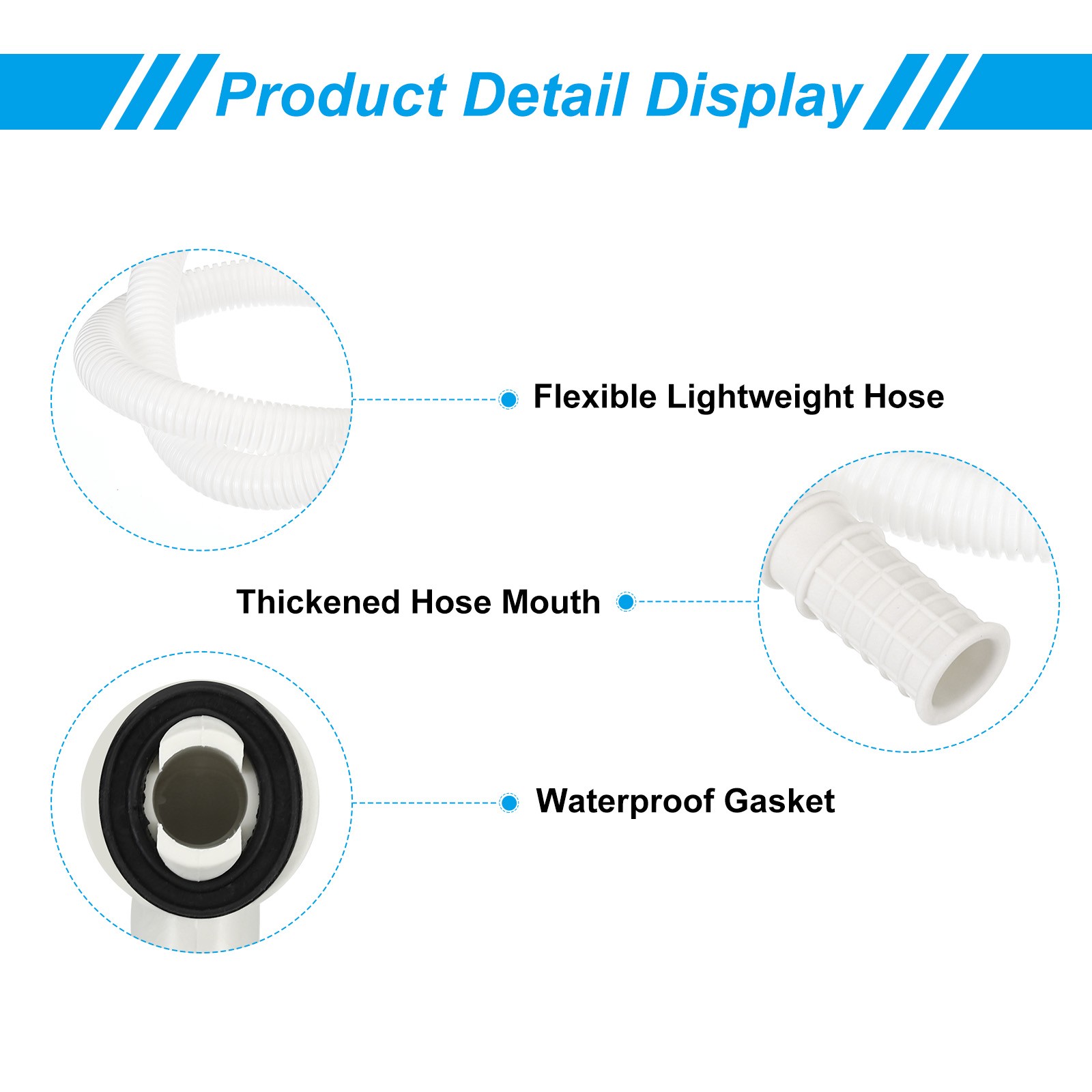 10ft Air Conditioner Drain Hose Kit, 2 Kit Universal Hose with Clamp, White
