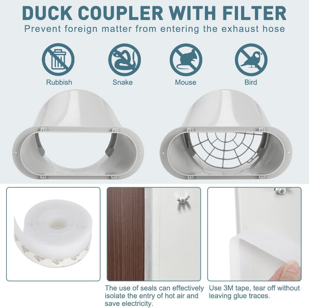 Portable Air Conditioner Window Door Kit 5.9″ Anti Exhaust Hose Fits LG A/C NEW