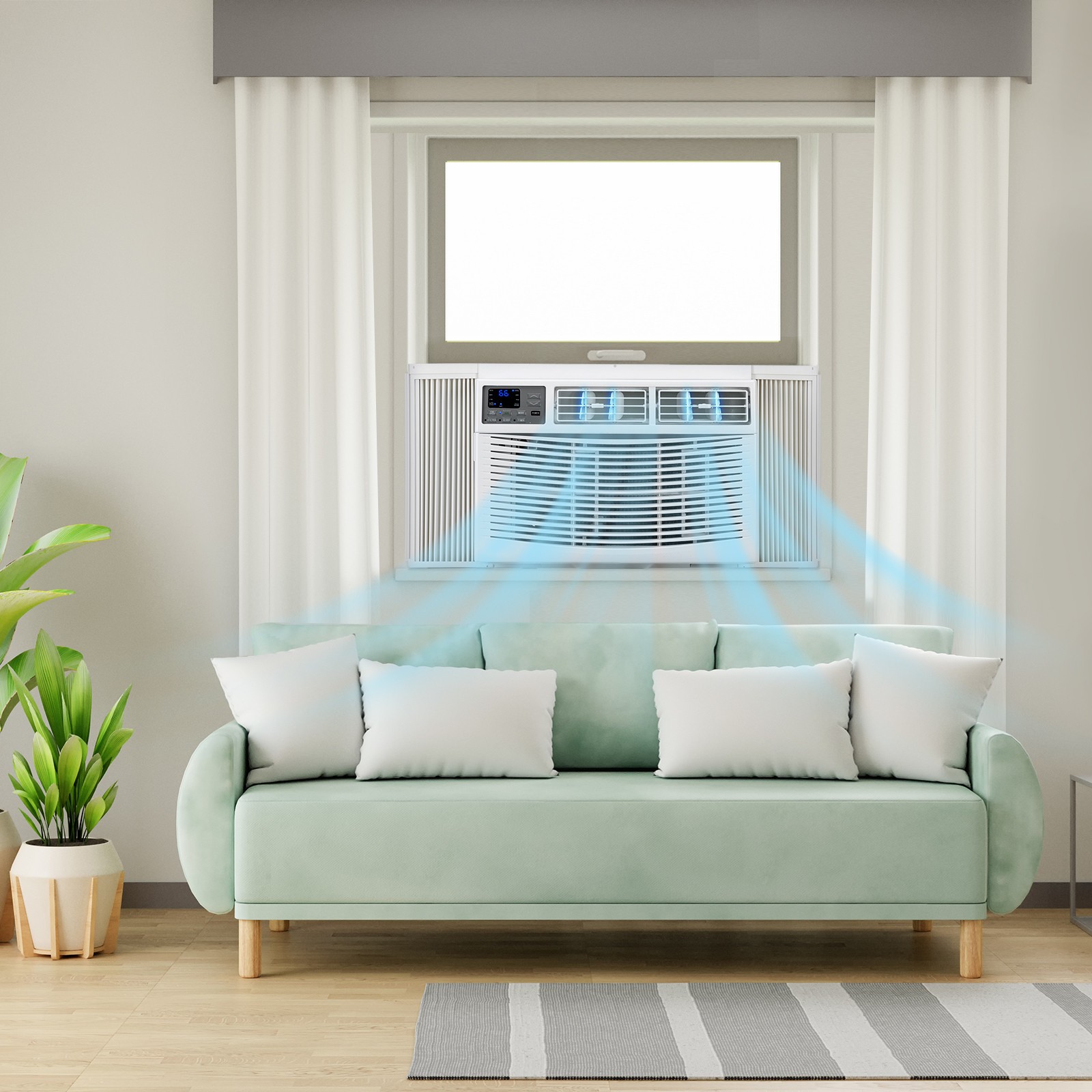 18000 BTU Window Air Conditioner withRemote, WiFi, Energy Saving Window AC Unit