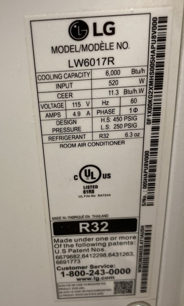 LG 6,000 BTU Window Air Conditioner, 115V, Cools 250 Sq.Ft. for Bedroom, Den,…