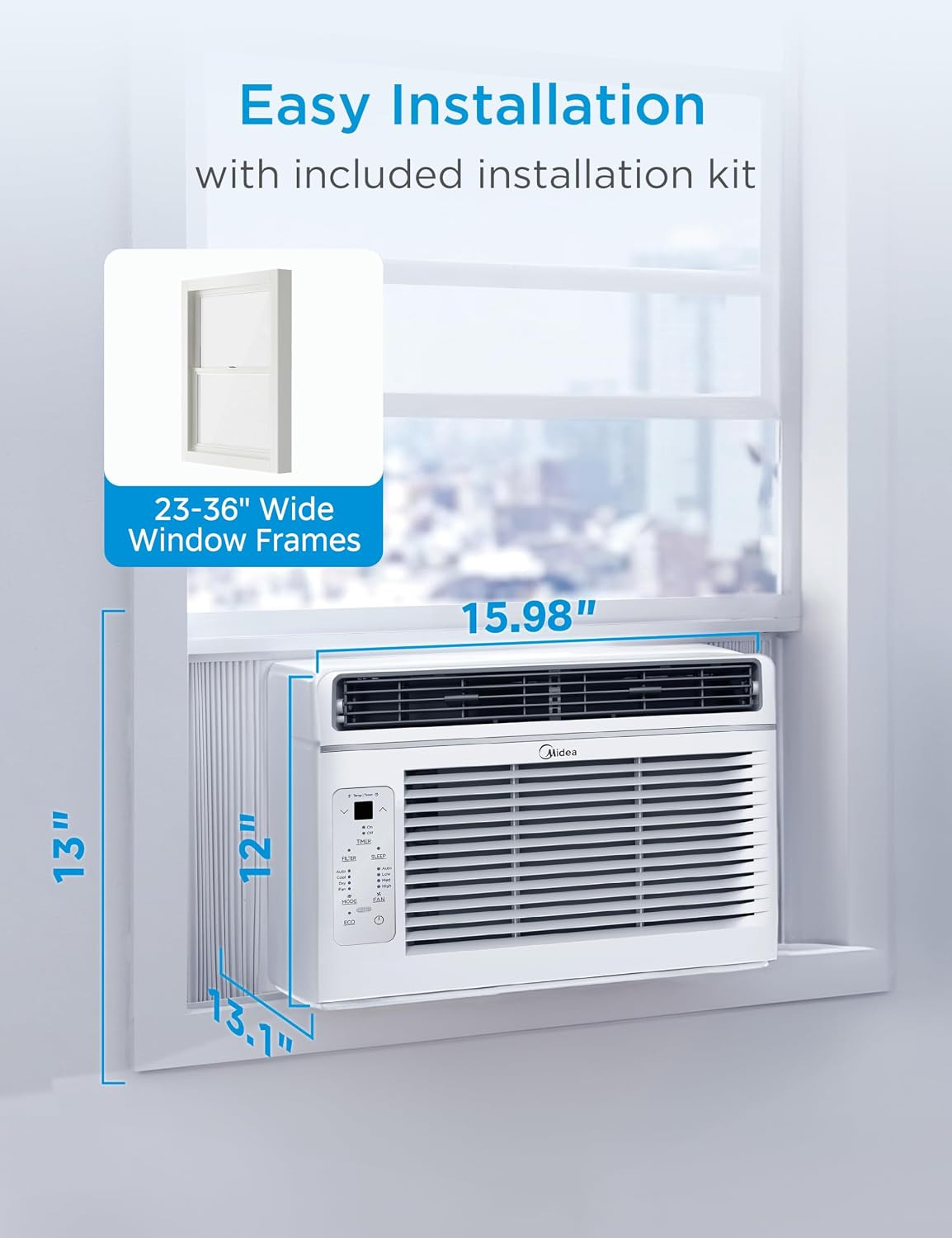 Midea ,000 BTU Window Air Conditioner, -In- Cool/Fan/ Window AC Unit, Easycool A