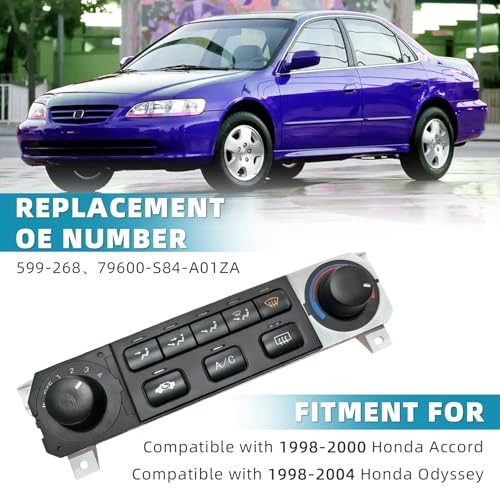 79600-S84-A01ZA A/C Heater Climate Control Panel Compatible with 1998 Black