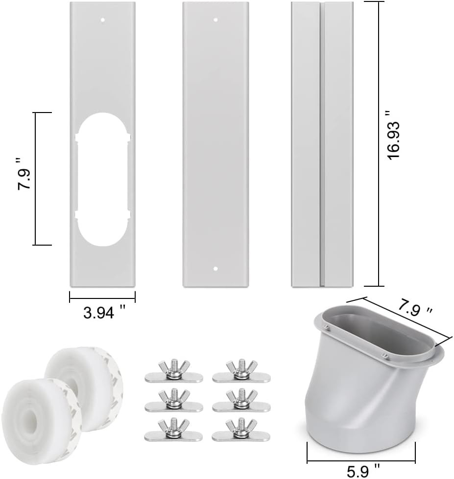 Universal Vent Kit for Portable Air Conditioners, 78.7″ Hose