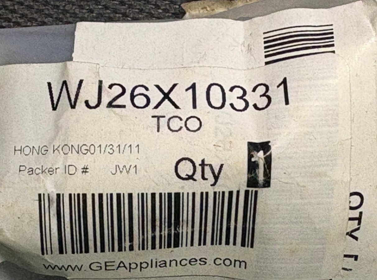 WJ26X10331 GE / GENERAL ELECTRIC ROOM AIR CONDITIONER TCO / TEMP LIMITER – NEW