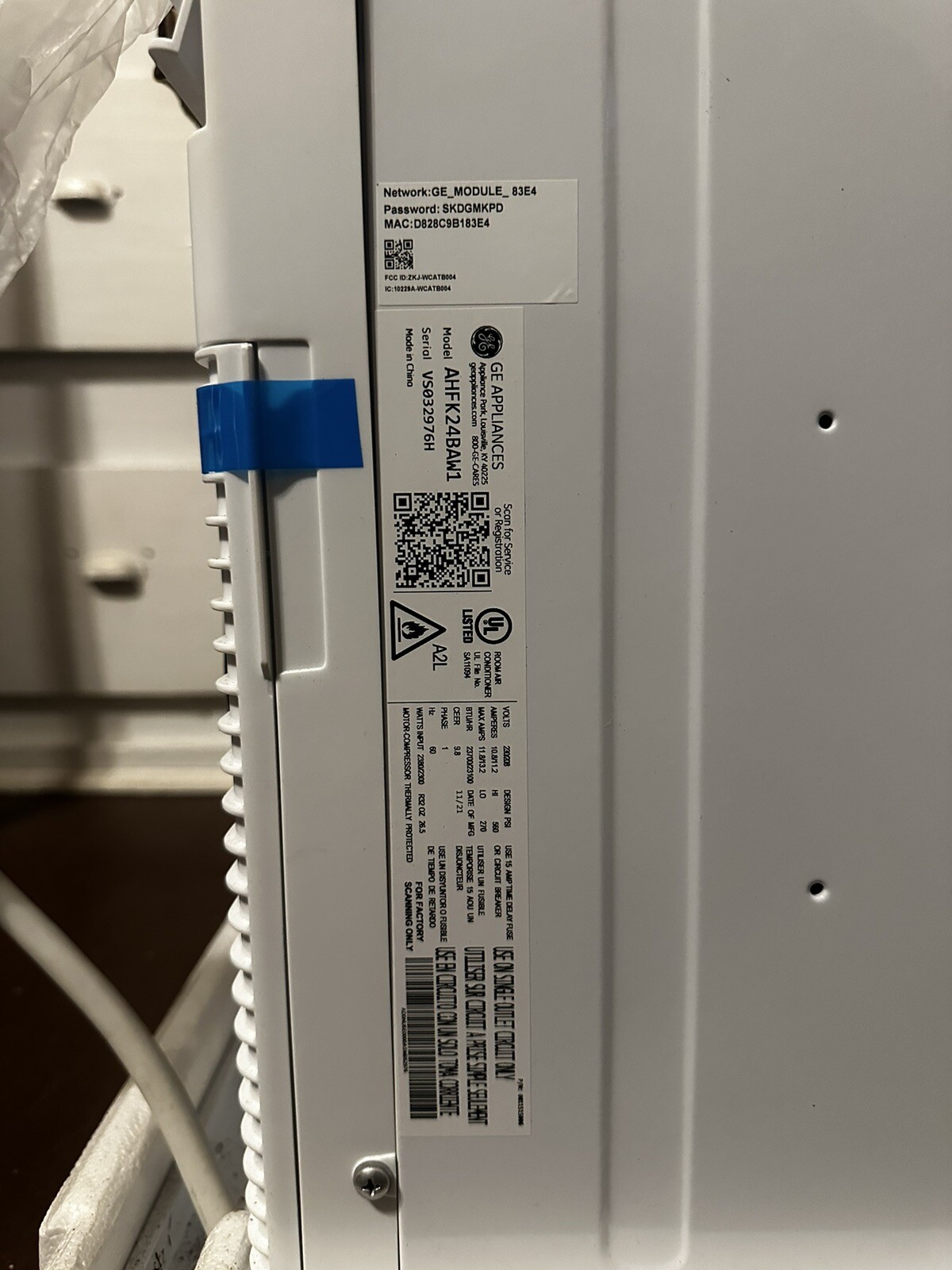 GE AC window Unit 23,700 BTU
