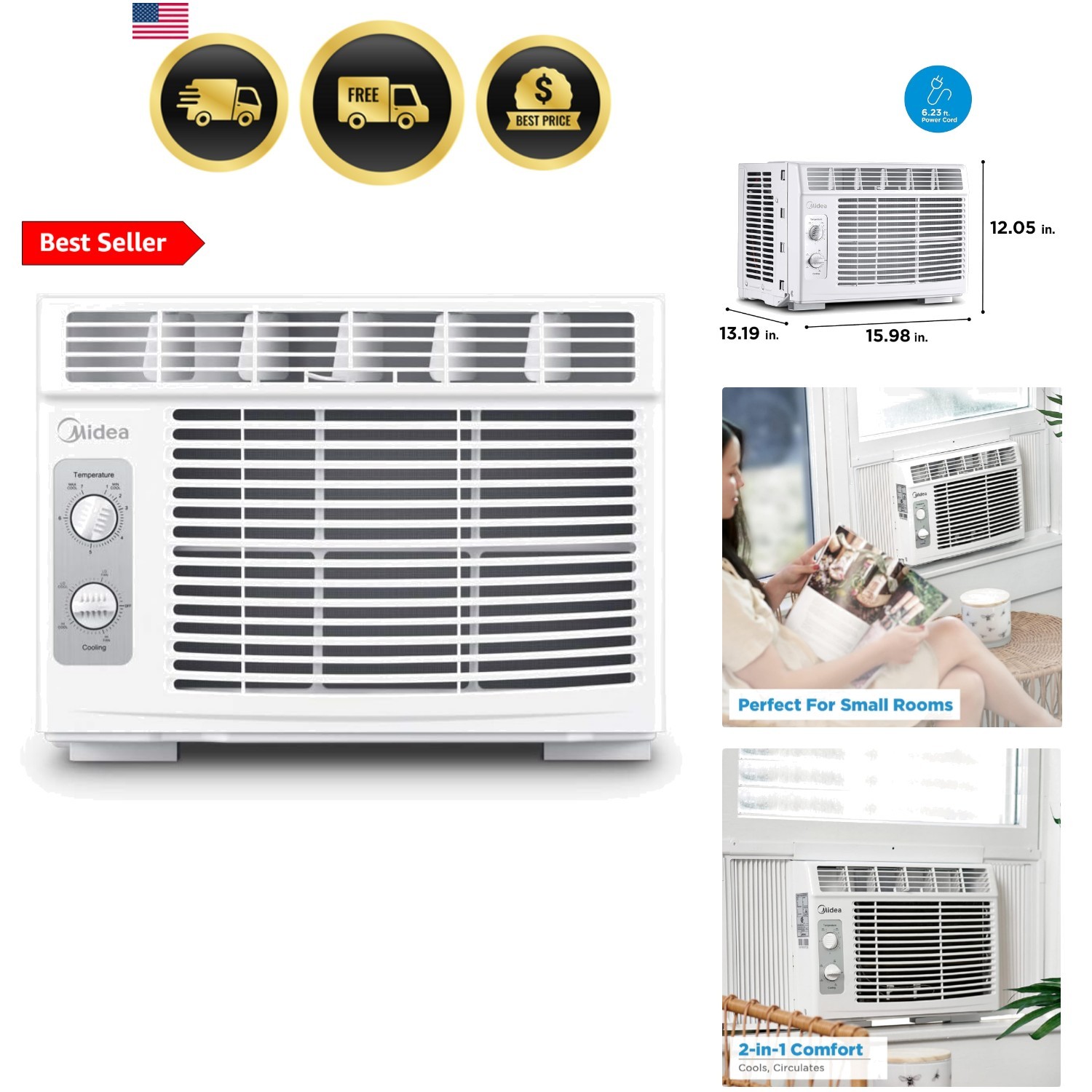 5,000 BTU EasyCool Small Window Air Conditioner – Cool up to 150 Sq. Ft. with…