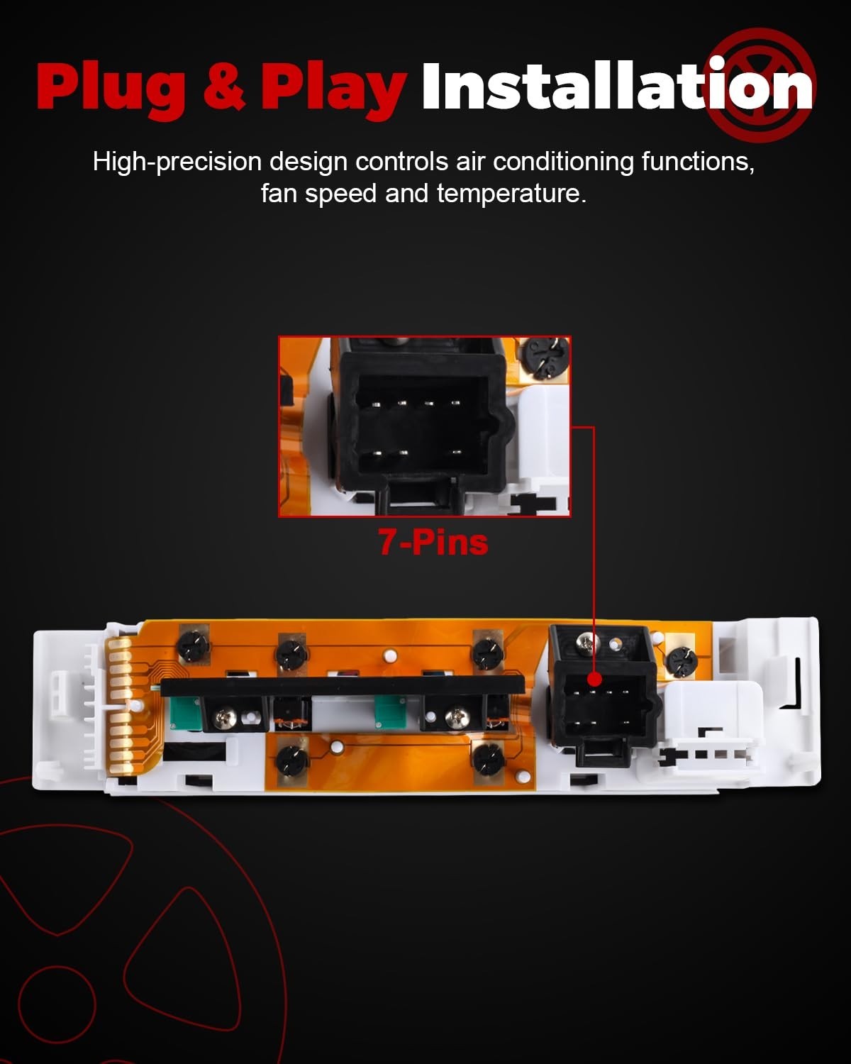Front A/C Heater Climate Control Module Panel Without Rear Window Defogger Co…