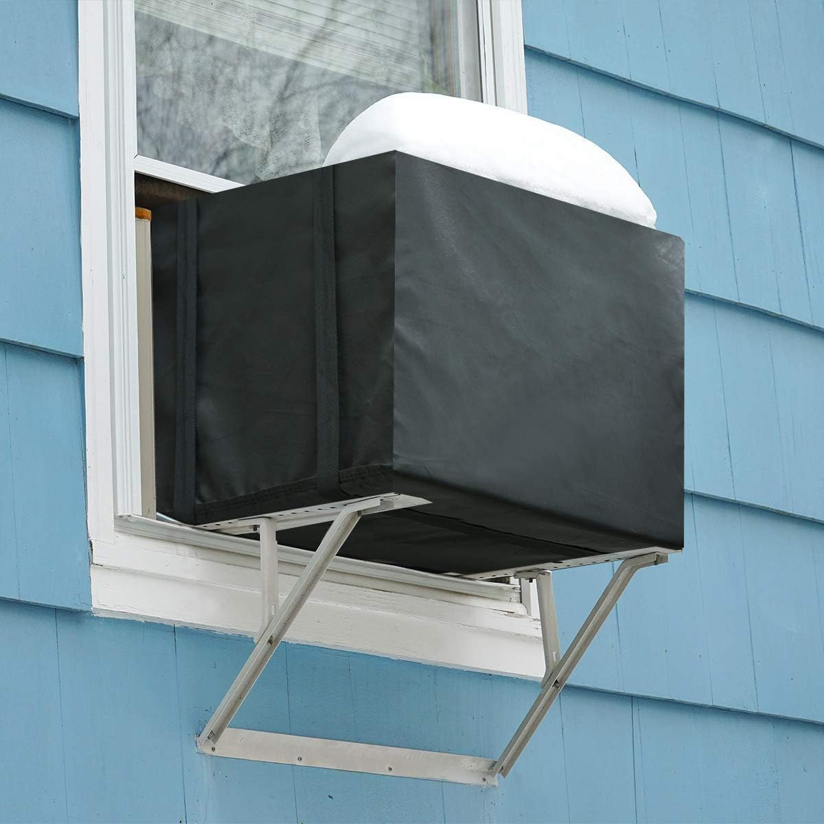 2 Pack Outdoor Window AC Unit Covers Black Waterproof Dust-Proof Insulation Prot