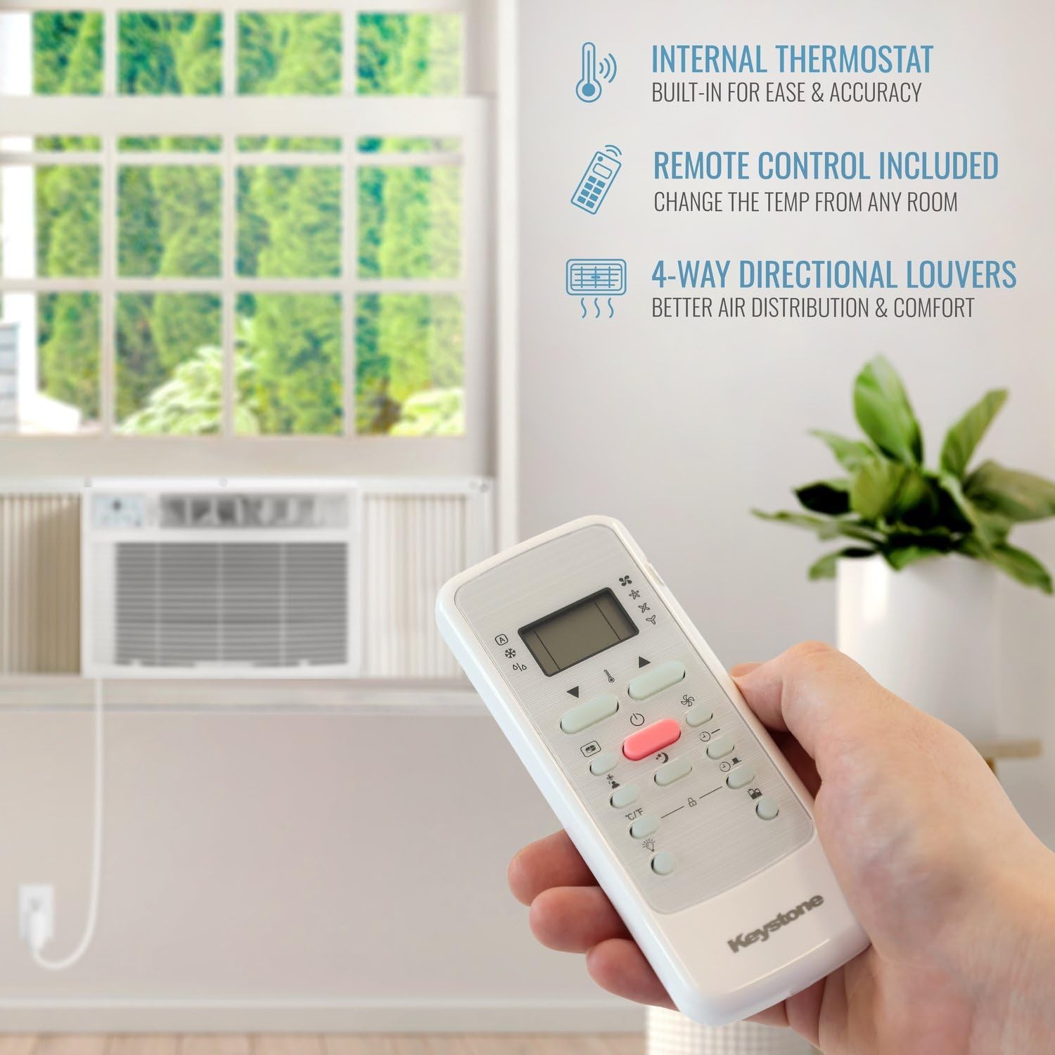 Keystone 23,200 BTU Window Air Conditioner with 16,000 BTU Supplemental Heat …
