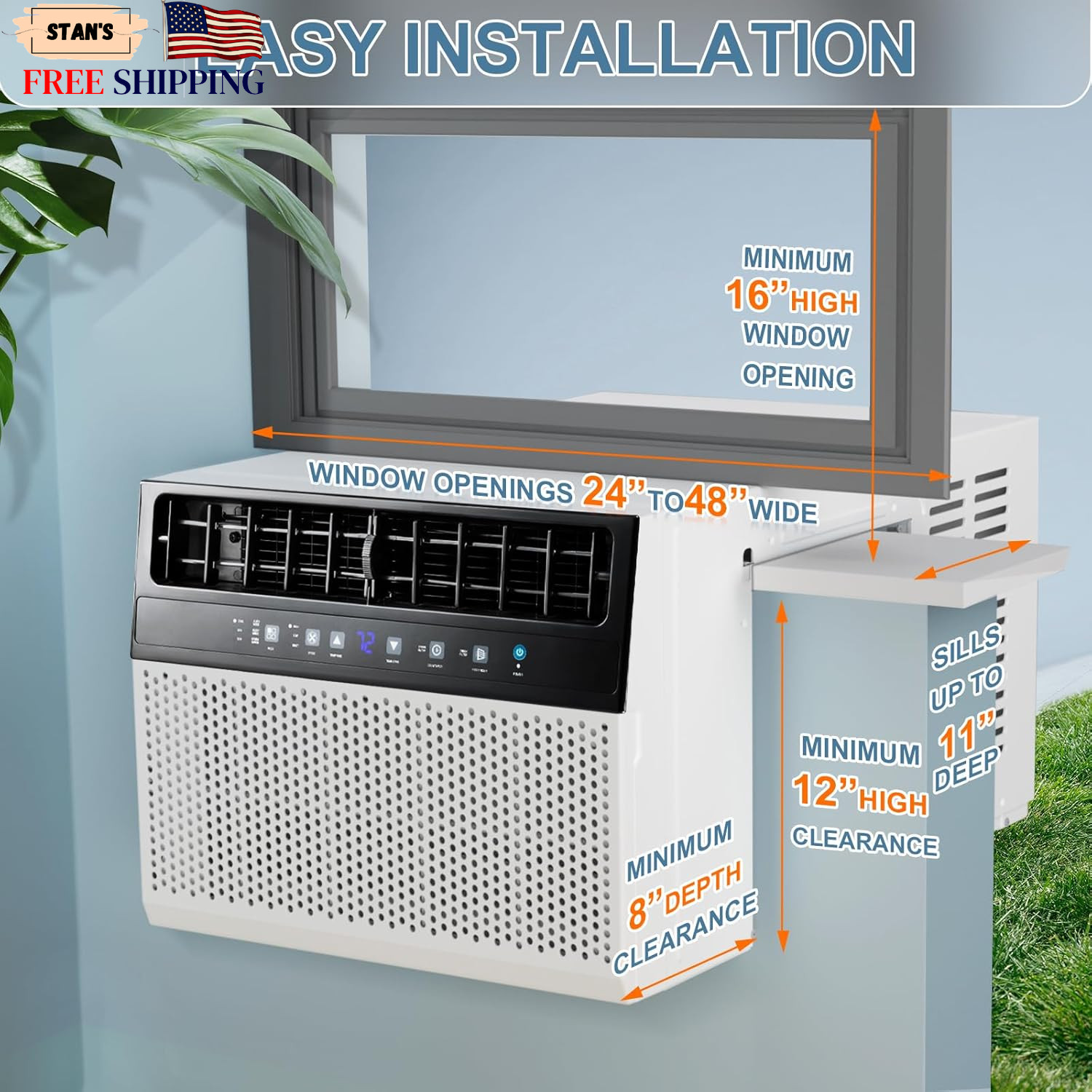 Window Air Conditioner 12 000 BTU 550 Sq Ft 6 Modes Timer White Antarctic Star