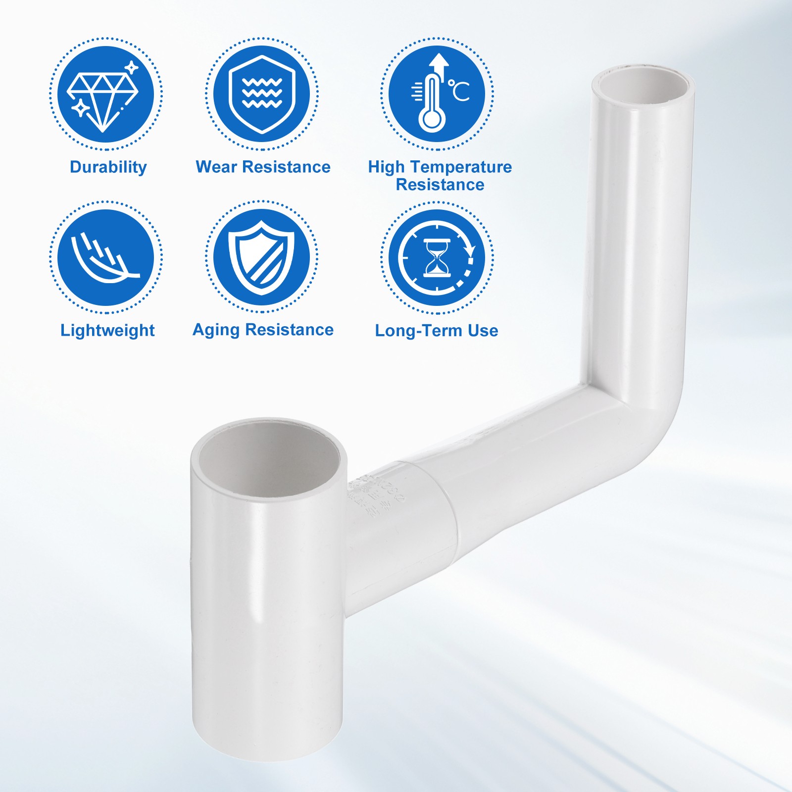 32x25mm PVC Three-Way Air Conditioner Drain Hose Connector, White