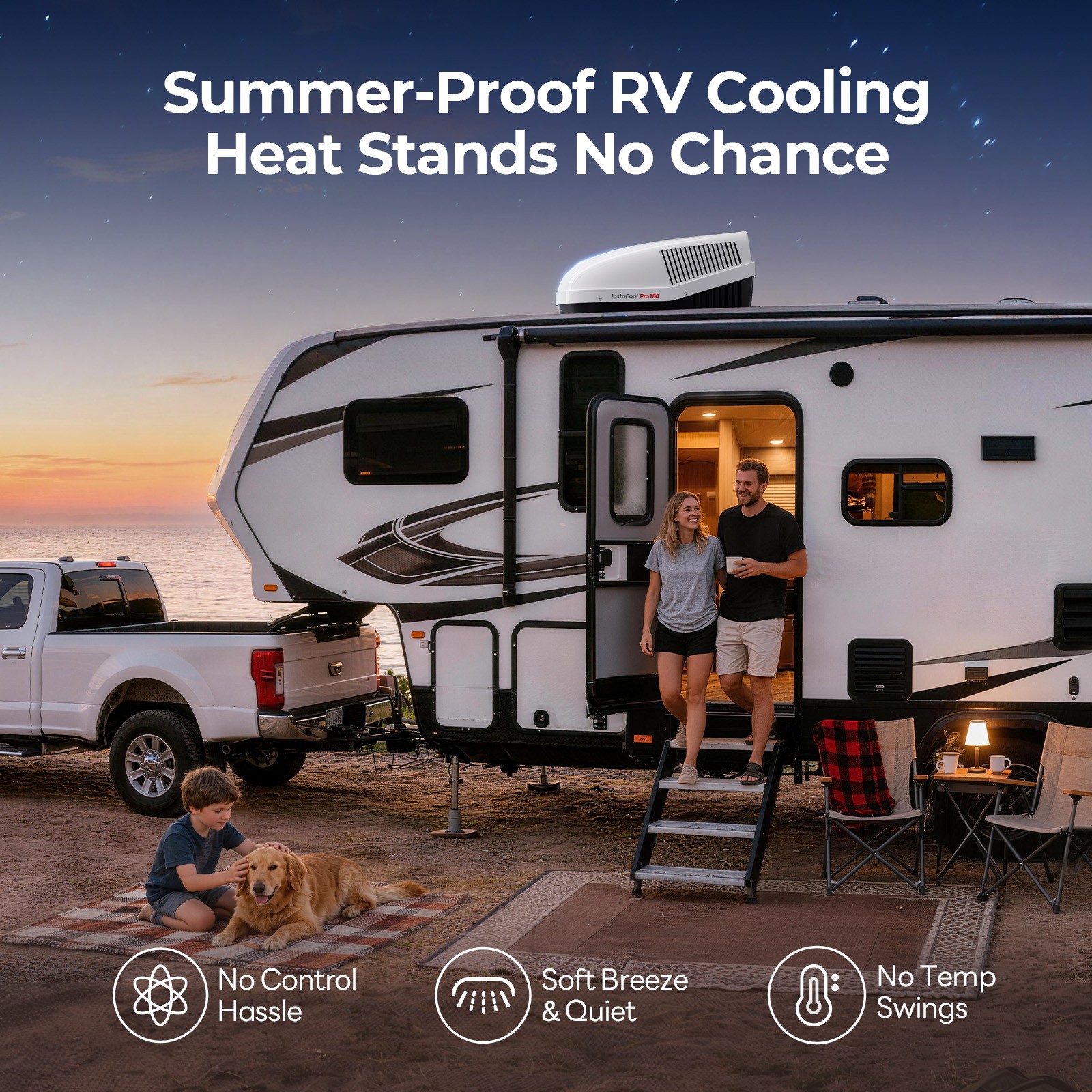 Used RV Air Conditioner 16K BTU –Ultra-Quiet Low Profile Rooftop AC w/ Heat Pump