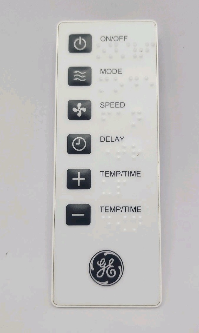 GE Window Air Conditioner Remote Control White Braille Text Original GE Remote