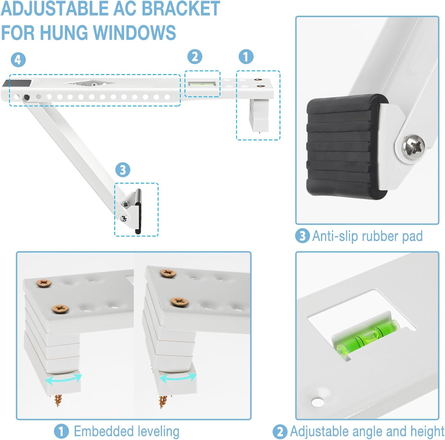 Window AC Bracket, Universal Window Air Conditioner Support Bracket, Heavy Duty