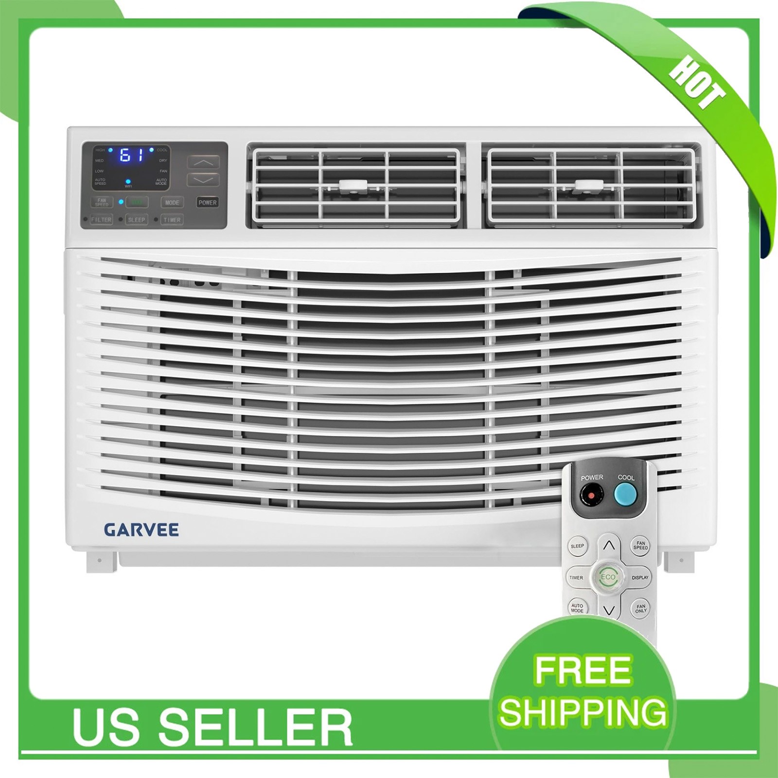12000 BTU Window Air Conditioner Cooling, Dehumidifier & Fan Remote Control