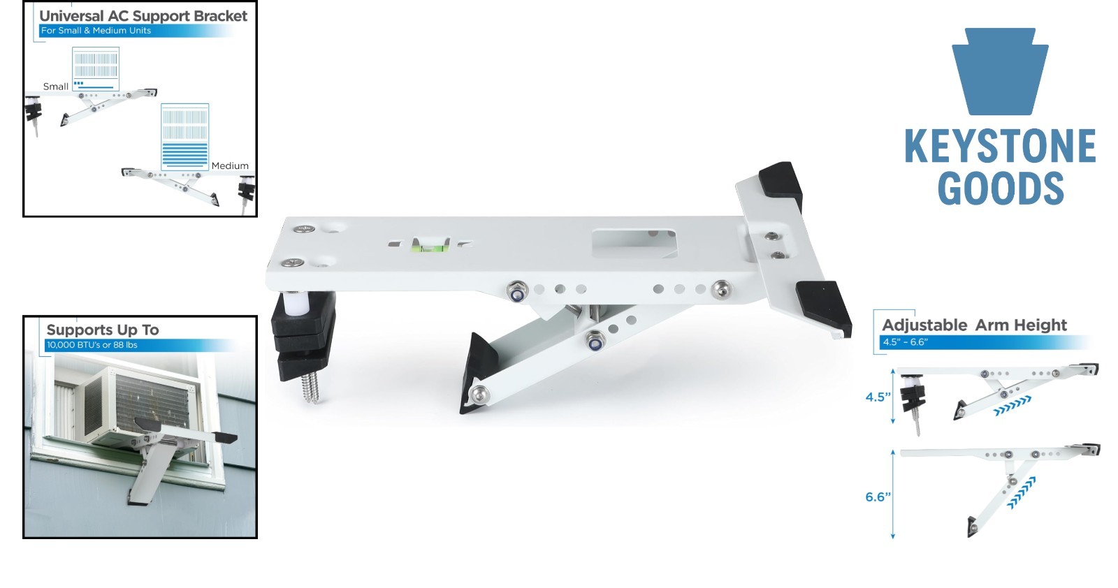 Heavy Duty Window AC Support Bracket for Units Up to 10,000 BTU & 88 lbs
