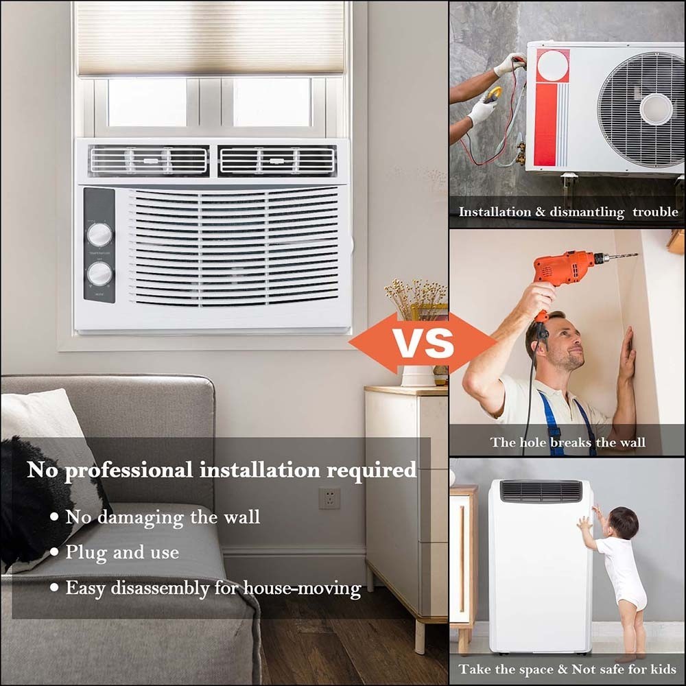 5,000 BTU Window Air Conditioner 3 Speed Cooling Area up to 200 sq.ft AC Unit