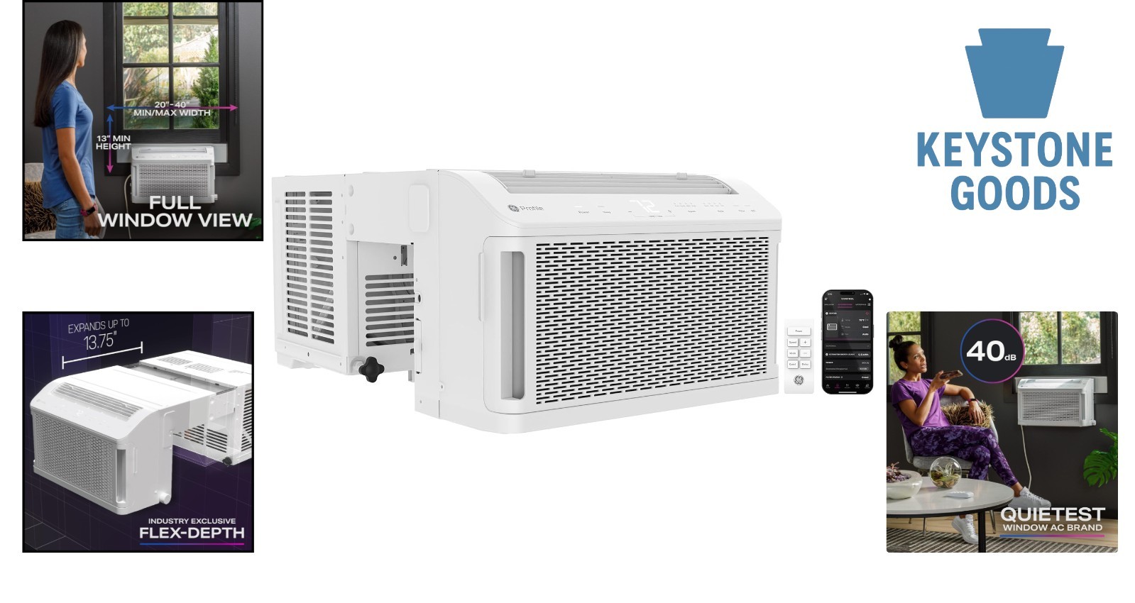 GE 10,300 BTU Inverter Window AC with Full View & WiFi
