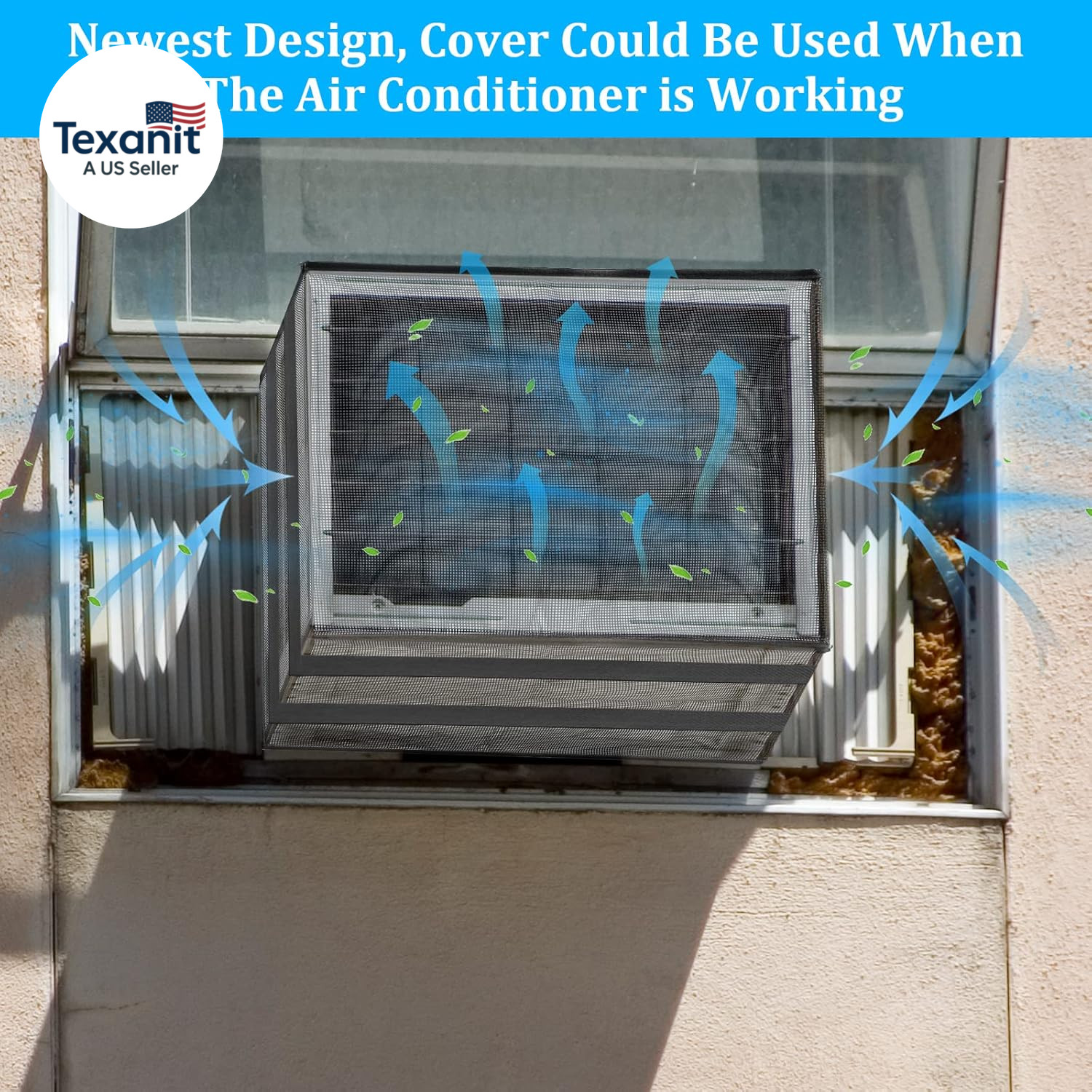 Newest Design Mesh Window Air Conditioner Cover Outdoor, Support Window AC Unit