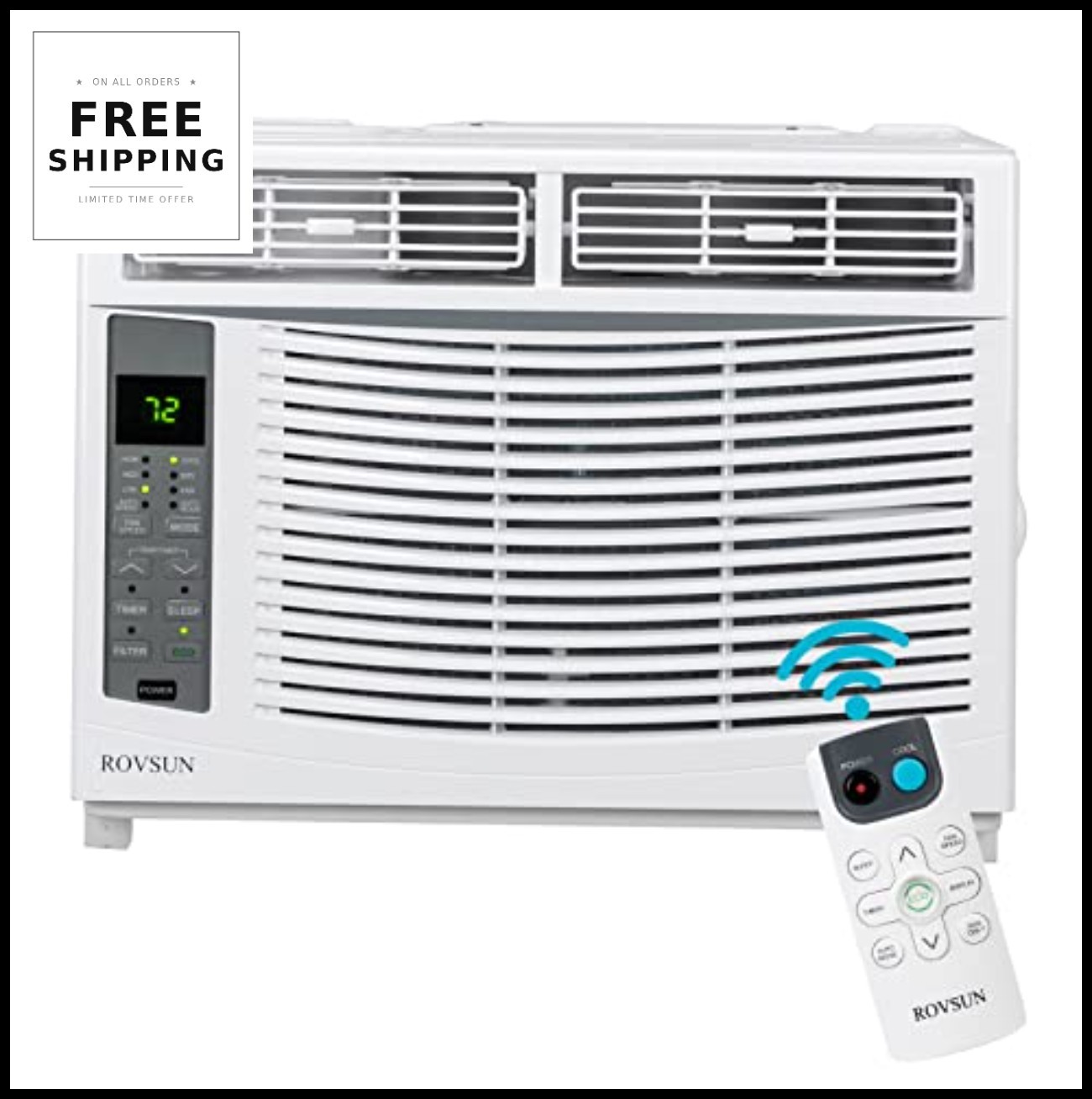 Window Air Conditioner 6000 BTU Cooler Dehumidifier Fan Timer Remote Control