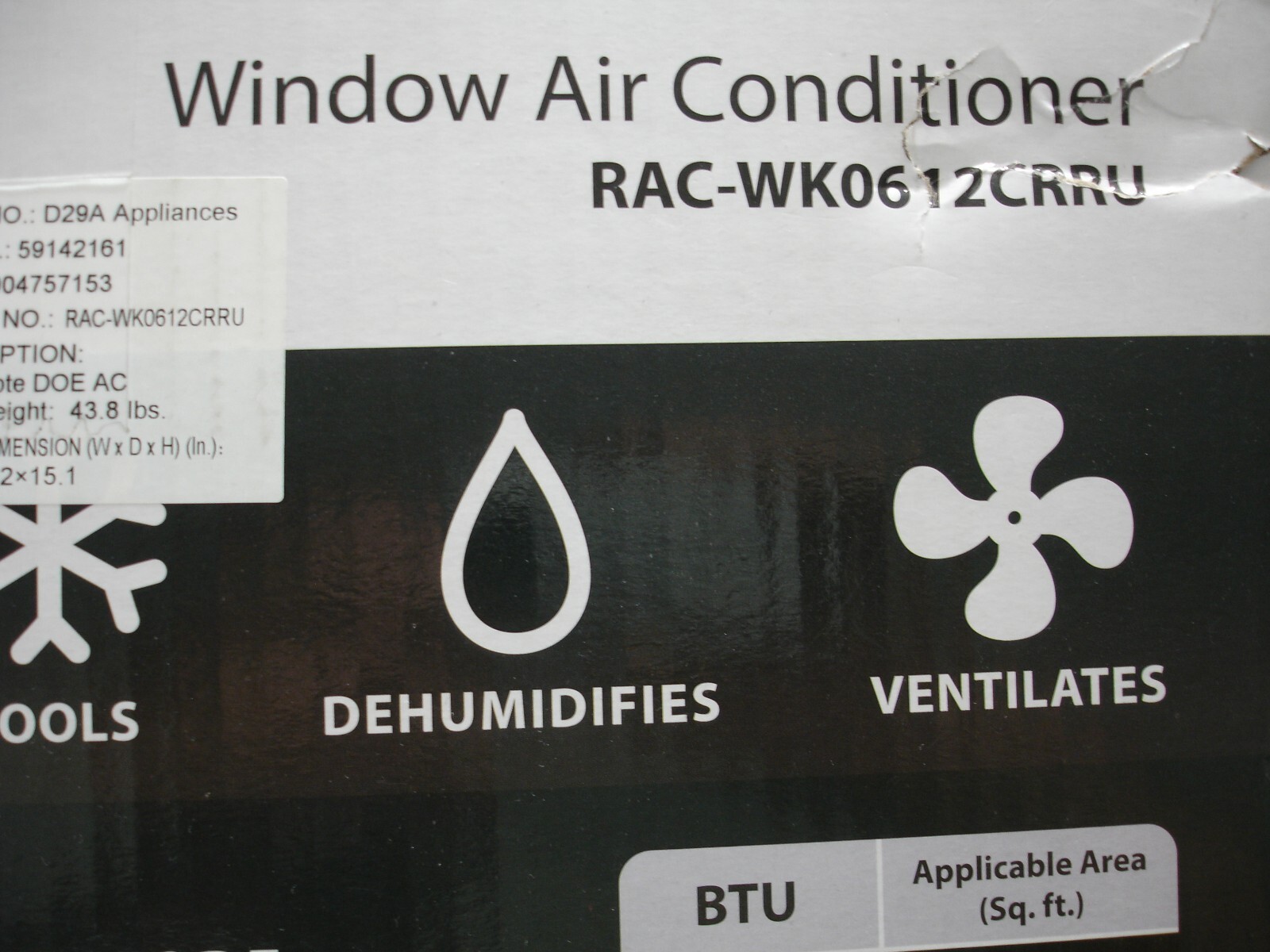 Toshiba 6,000 BTU 115V Window Air Conditioner with Wi-Fi & Remote, White