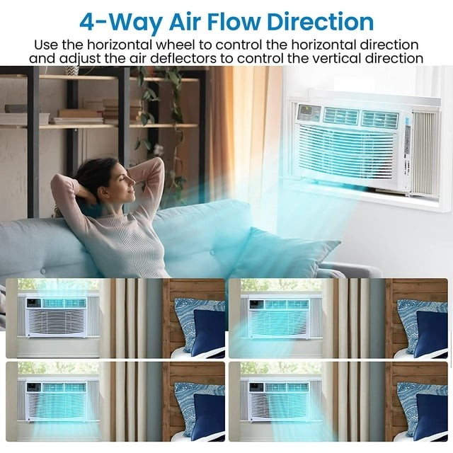 Cool-Living 8,000 BTU AC Unit 115V Remote 3-Speed Energy Saver Auto Restart
