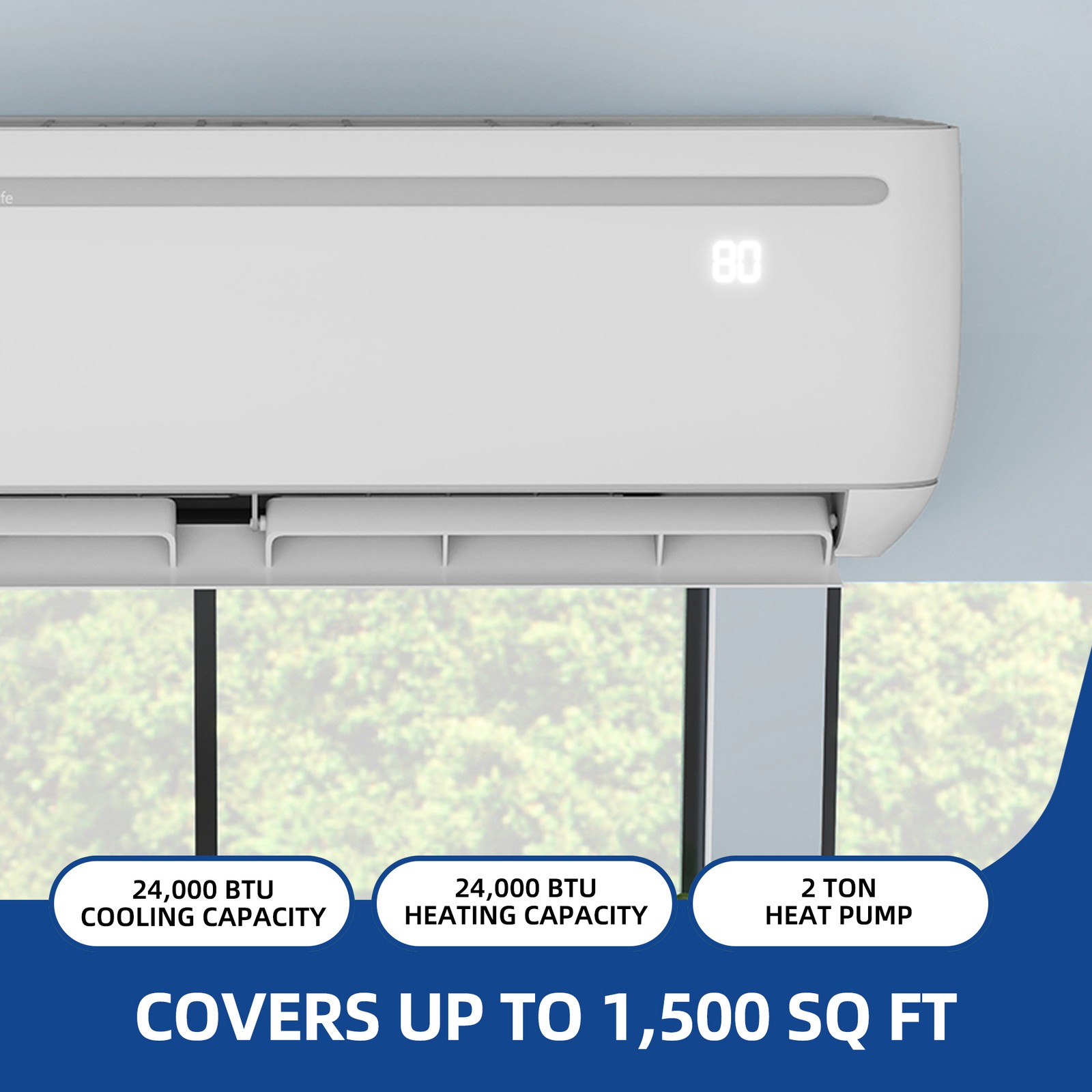 24000 BTU Mini Split Heat Pump 220V for Areas up to 1500 Sq. Ft