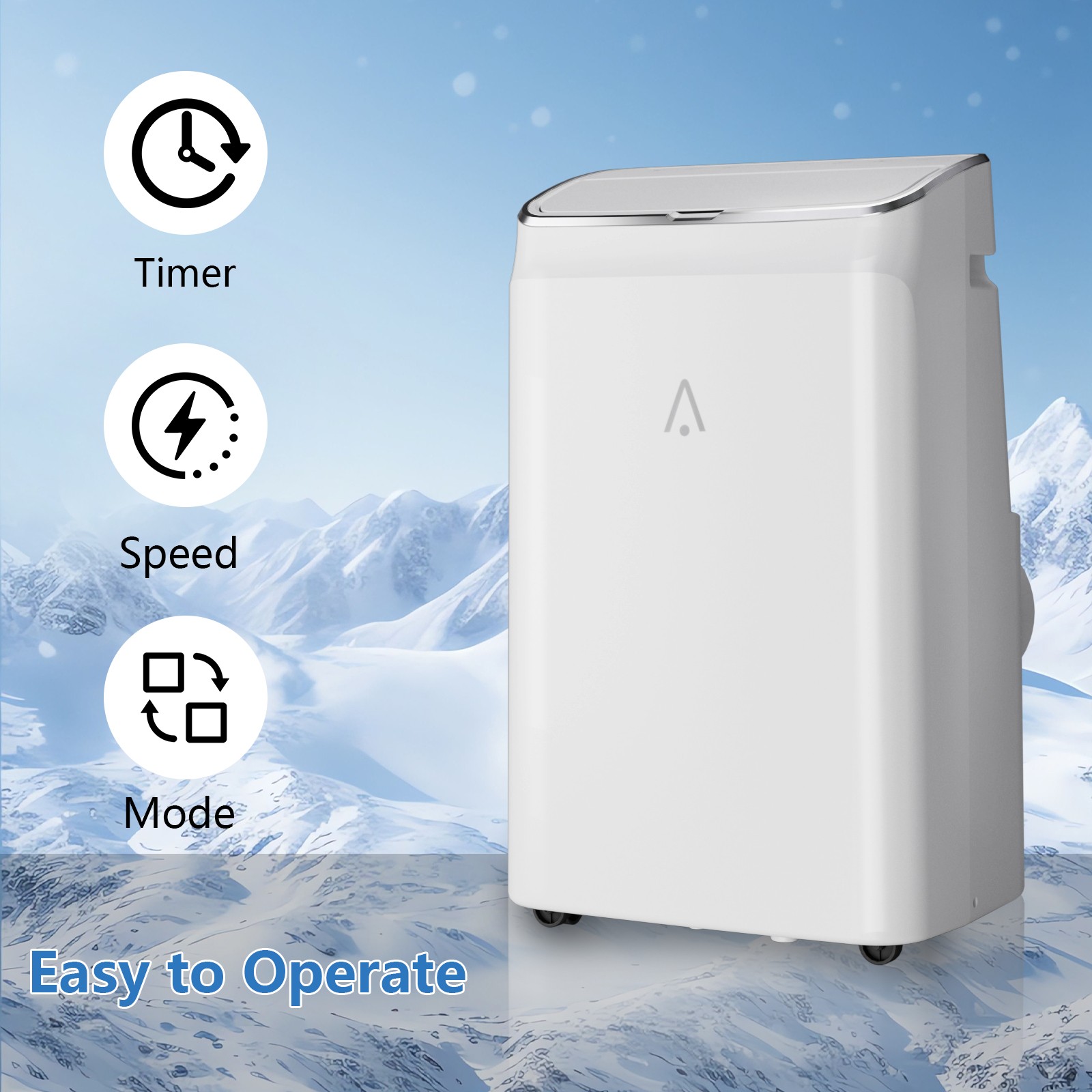 14,000 BTU Portable Air Conditioner 3-In-1 AC Unit w/ Dehumidifier & Fan, Remote