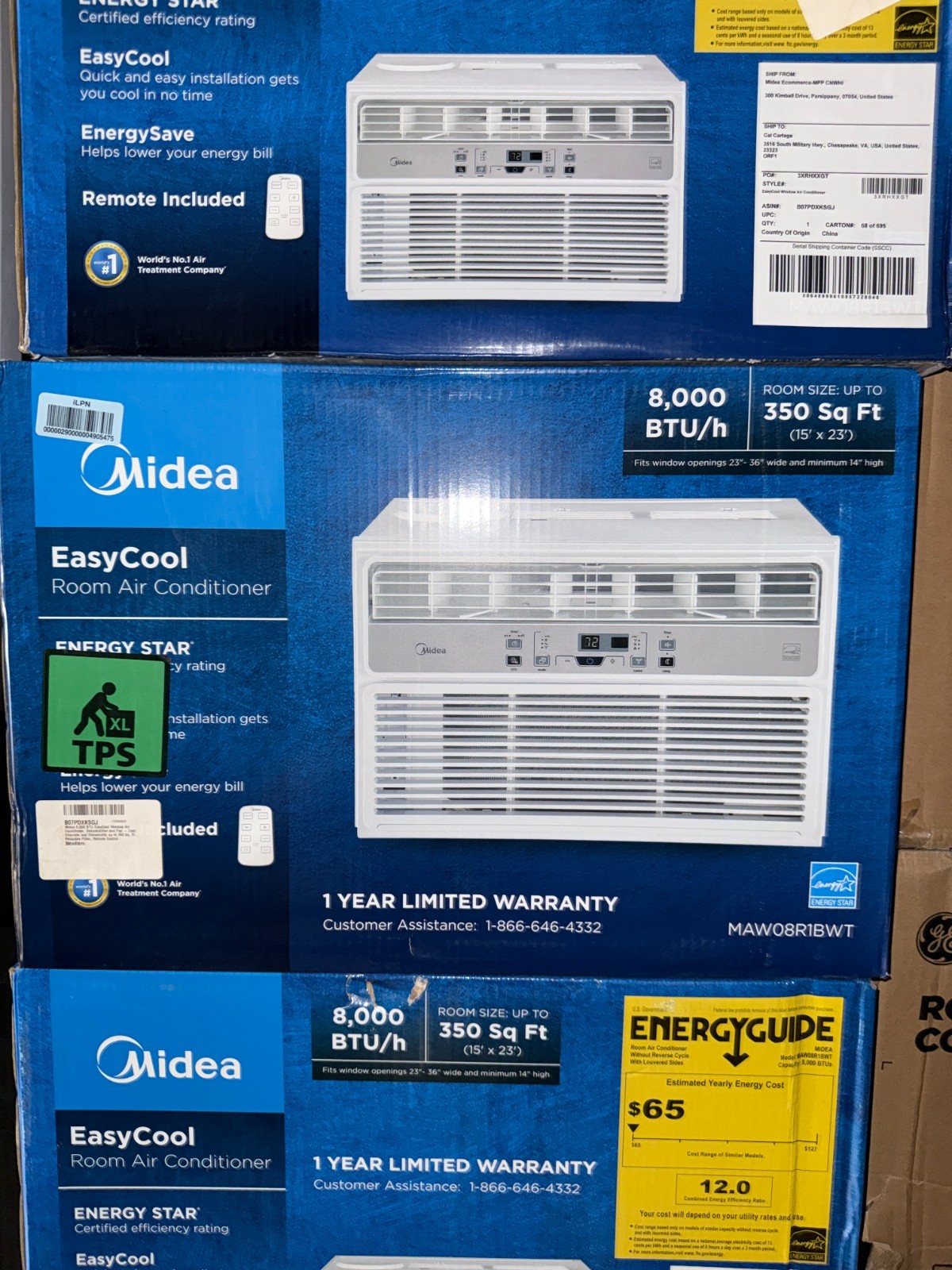 Midea EasyCool 8,000 BTU Energy Star Window Air Conditioner w/ Remote MAW08R1BWT