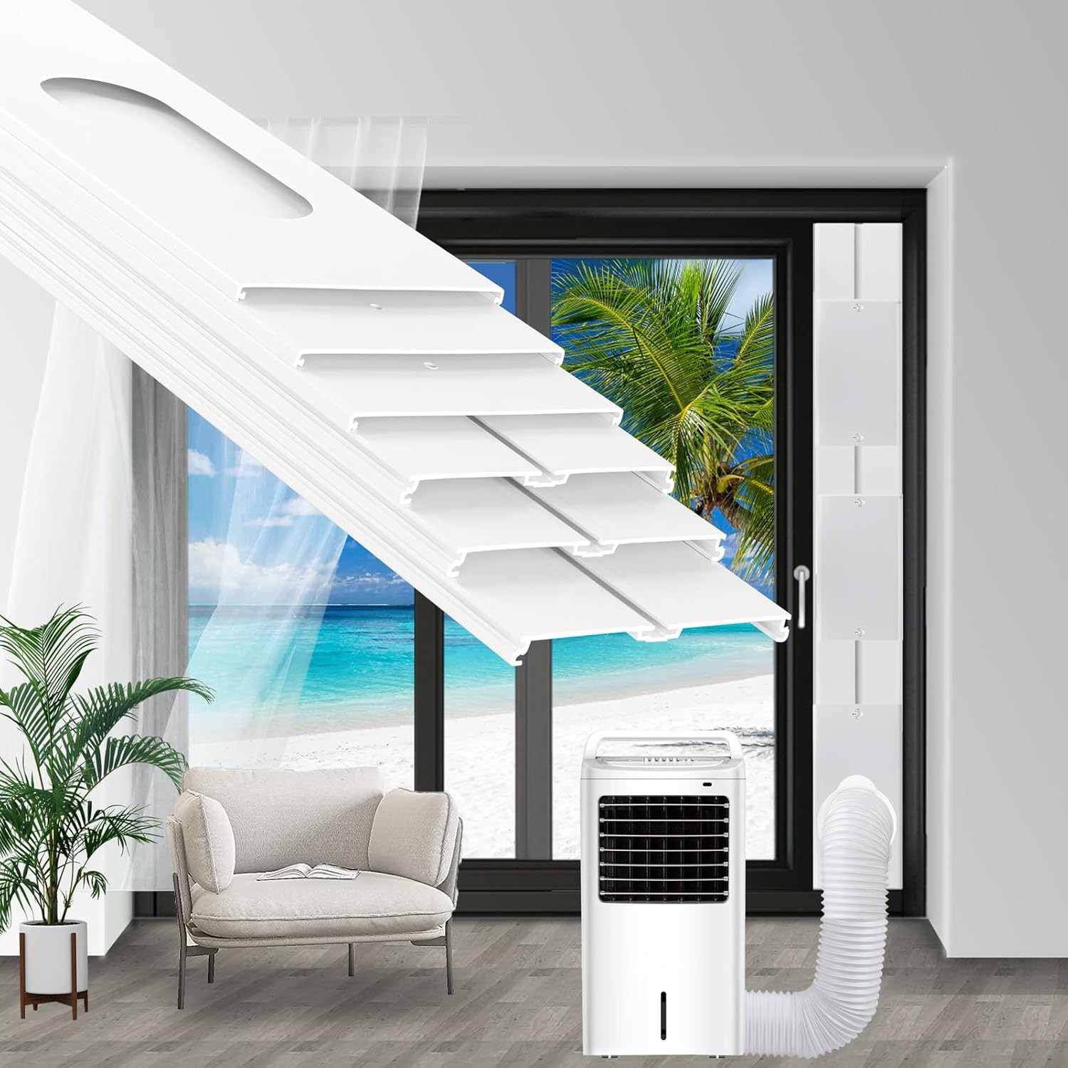 Portable Sliding Door Air Conditioner Kit, Adjustable AC Sliding Door Vent Kit 1