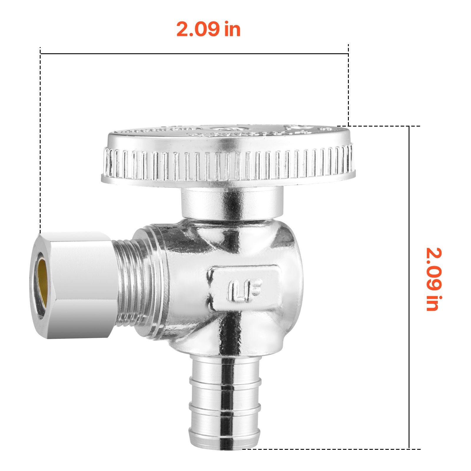10 Pack Angle Stop Valve, Water Shut Off Valve 1/ 2″ PEX x 3/ 8″ OD Compression