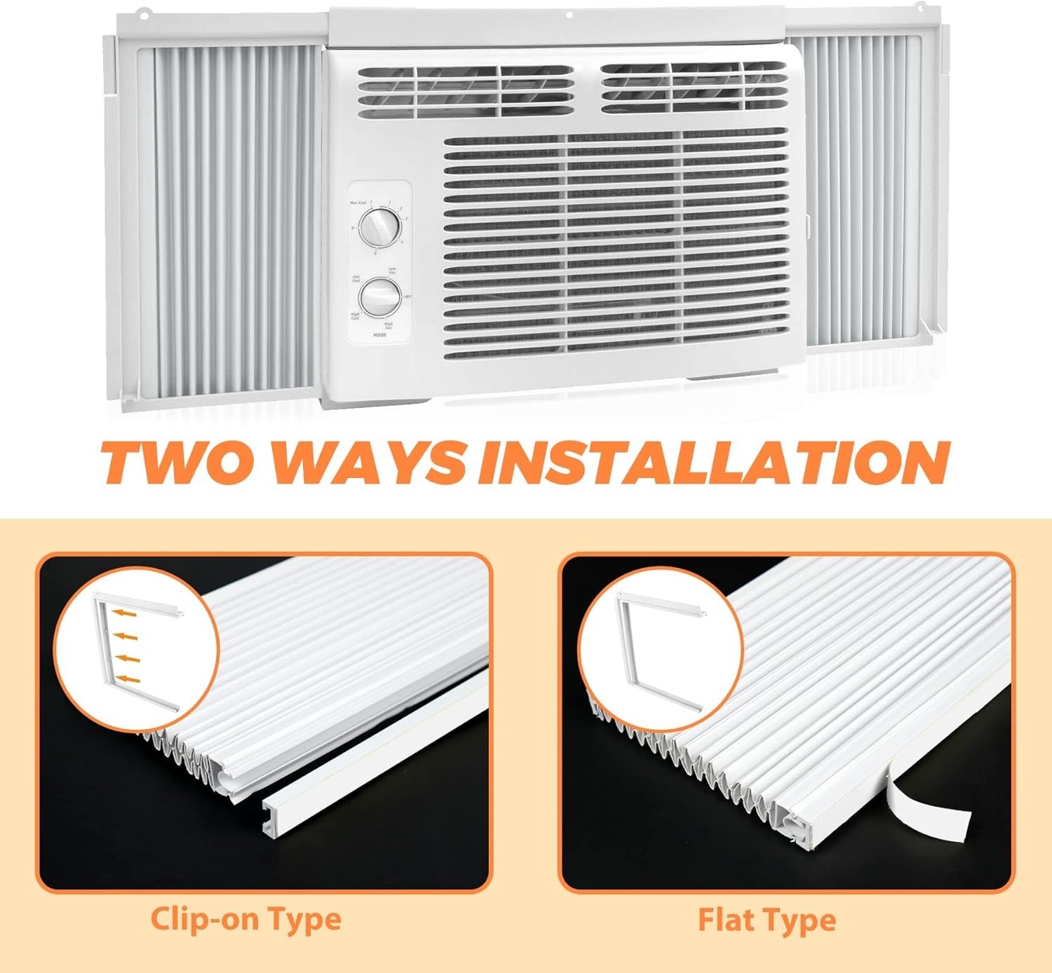 Window AC Insulation Side Panels – Easy Install, Double Layer Design