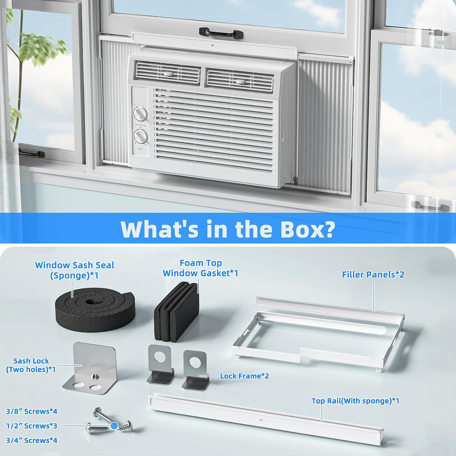 5,000 BTU Small Window Air Conditioner Unit Cool up to 150 Sq.Ft, Window AC Unit