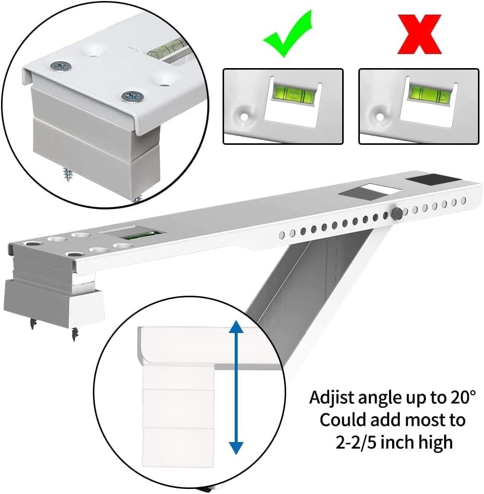 Heavy-Duty Window AC Brackets with Bubble Level & Non-Slip Pads, 9000-22000 BTU