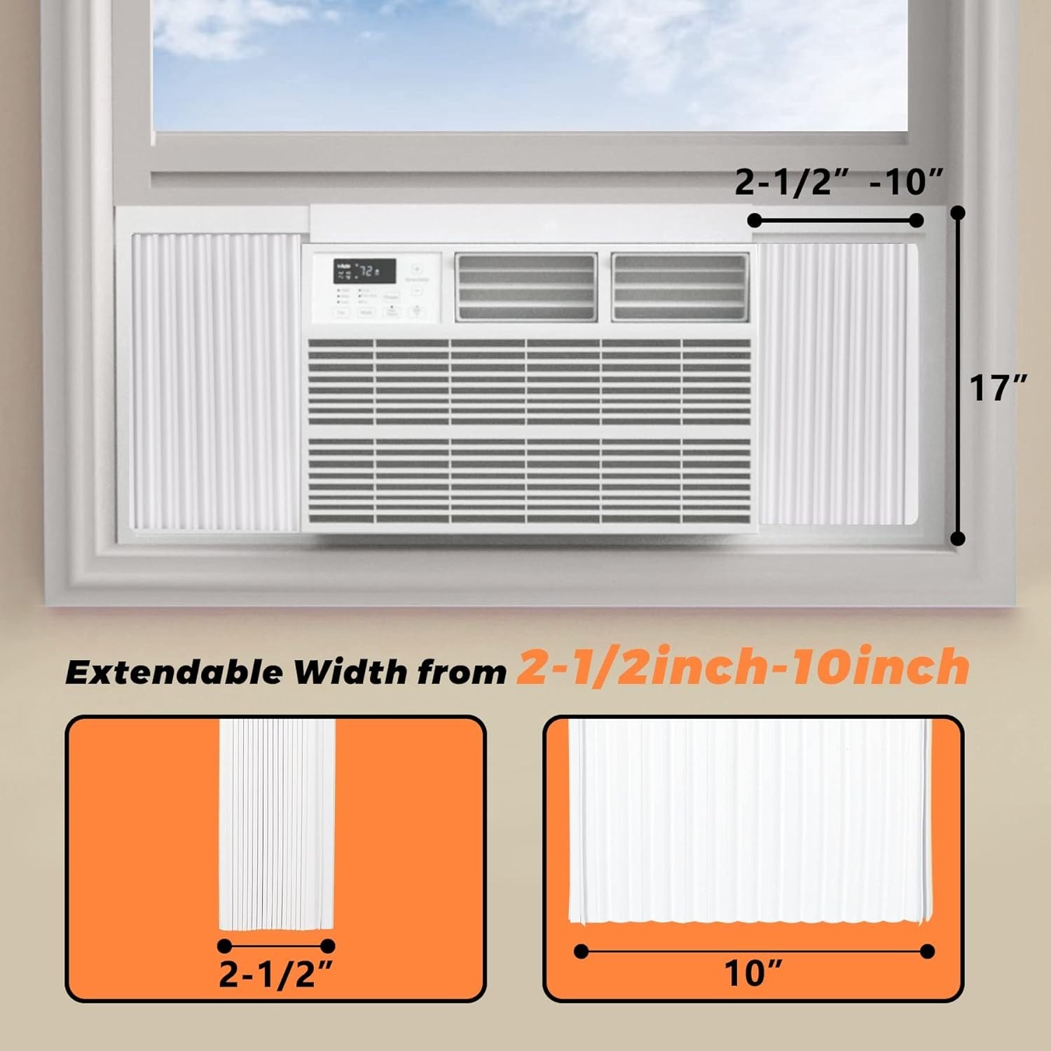 Window AC Insulation Side Panels – Easy Install, Double Layer Design