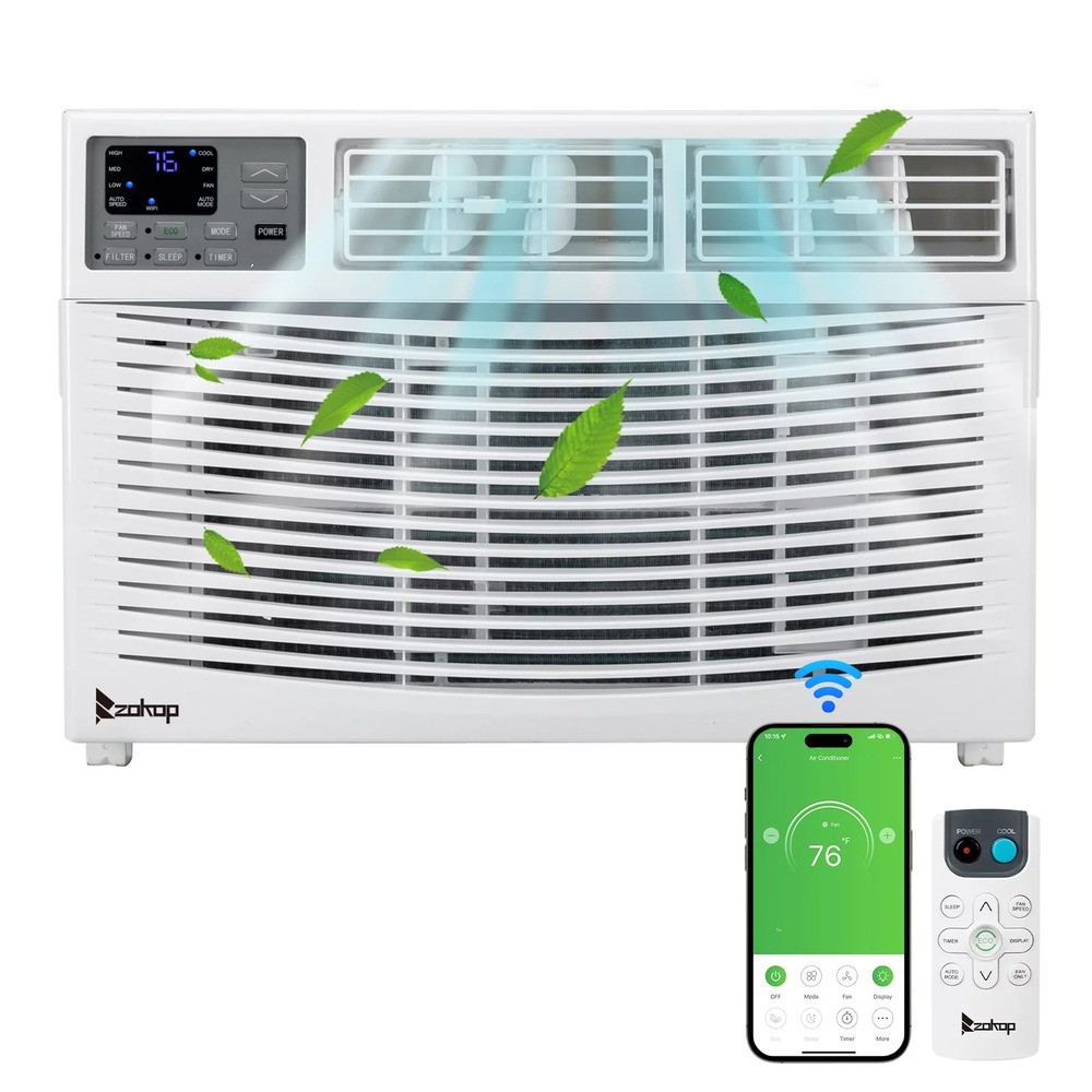 Ktaxon GWE-10CR/caez WiFi Enabled Mechanical Window Air Conditioner, White,