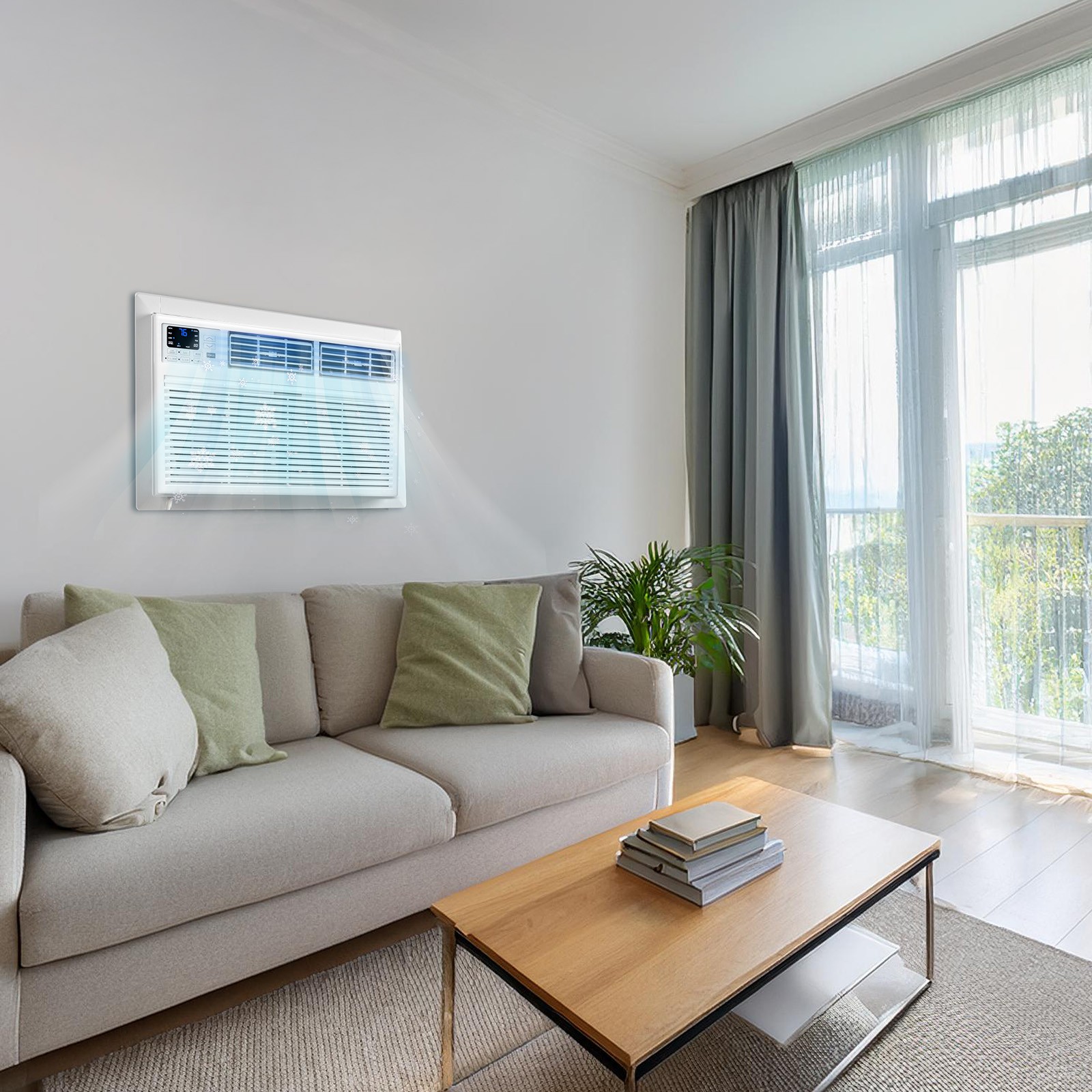 8000 BTU Through the Wall Air Conditioner with Remote & App Control, 24H Timer