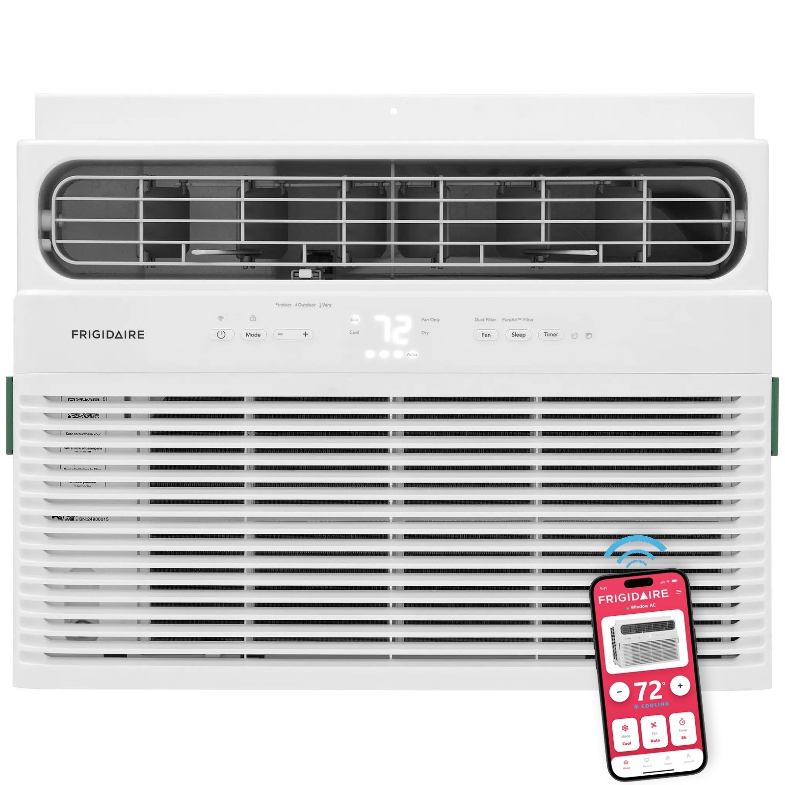Frigidaire 12000 BTU Smart Window Air Conditioner, 550 SqFt Compact Room AC Unit