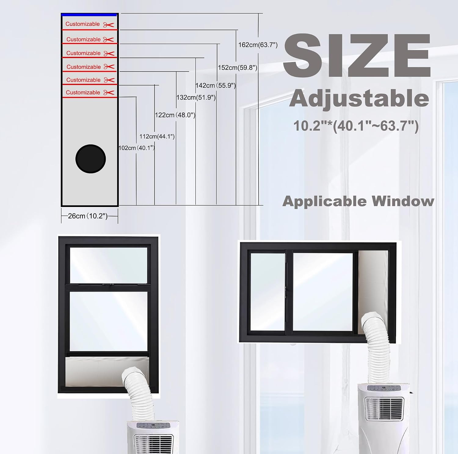 Window Seal Kit Silver for Portable Air Conditioner – 【30% Sunshade Heat Insulat