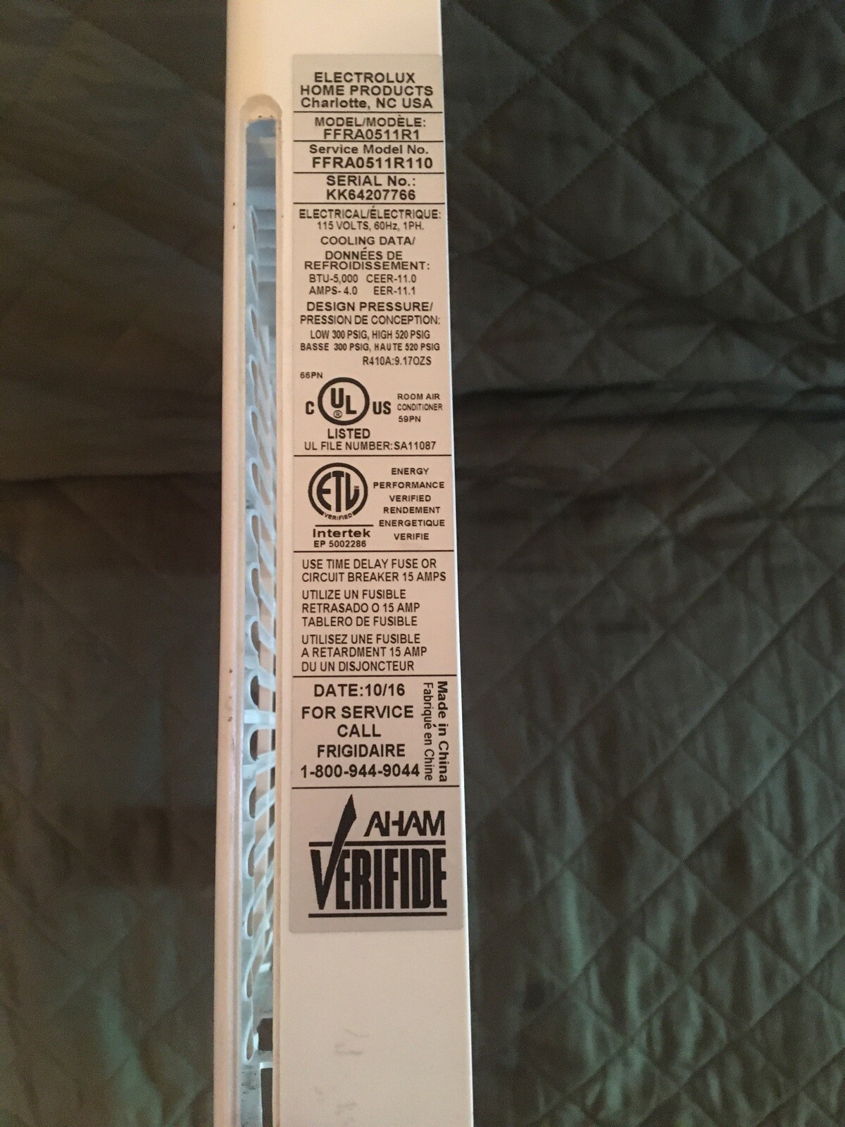 FRIGIDAIRE FFRA0511Q1/FFRA0511R1 FFRA0511R1E Front Panel Frame 348×285 mm