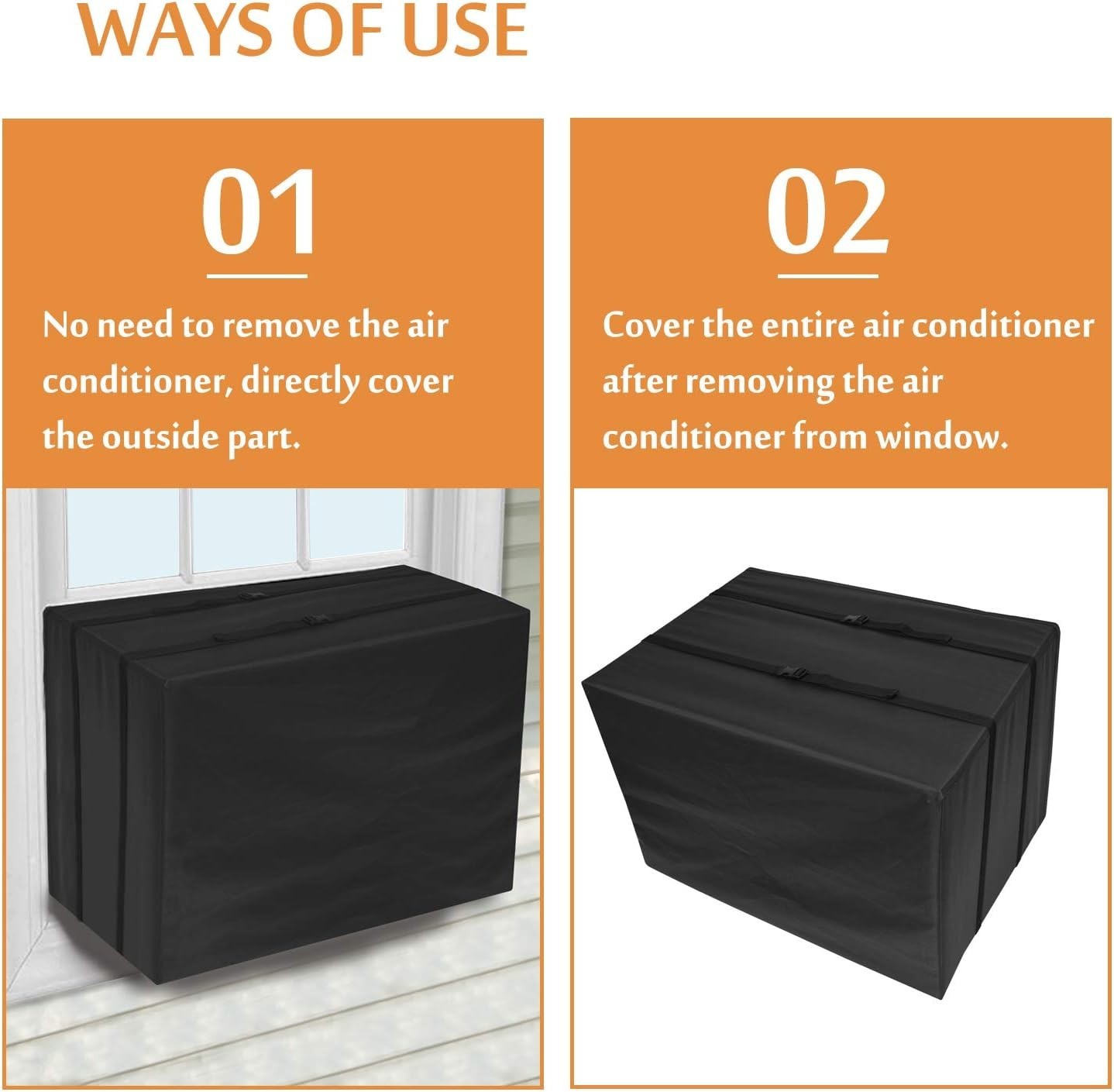 Window Air Conditioner Cover Small Waterproof 420D Polyester Outdoor Protection