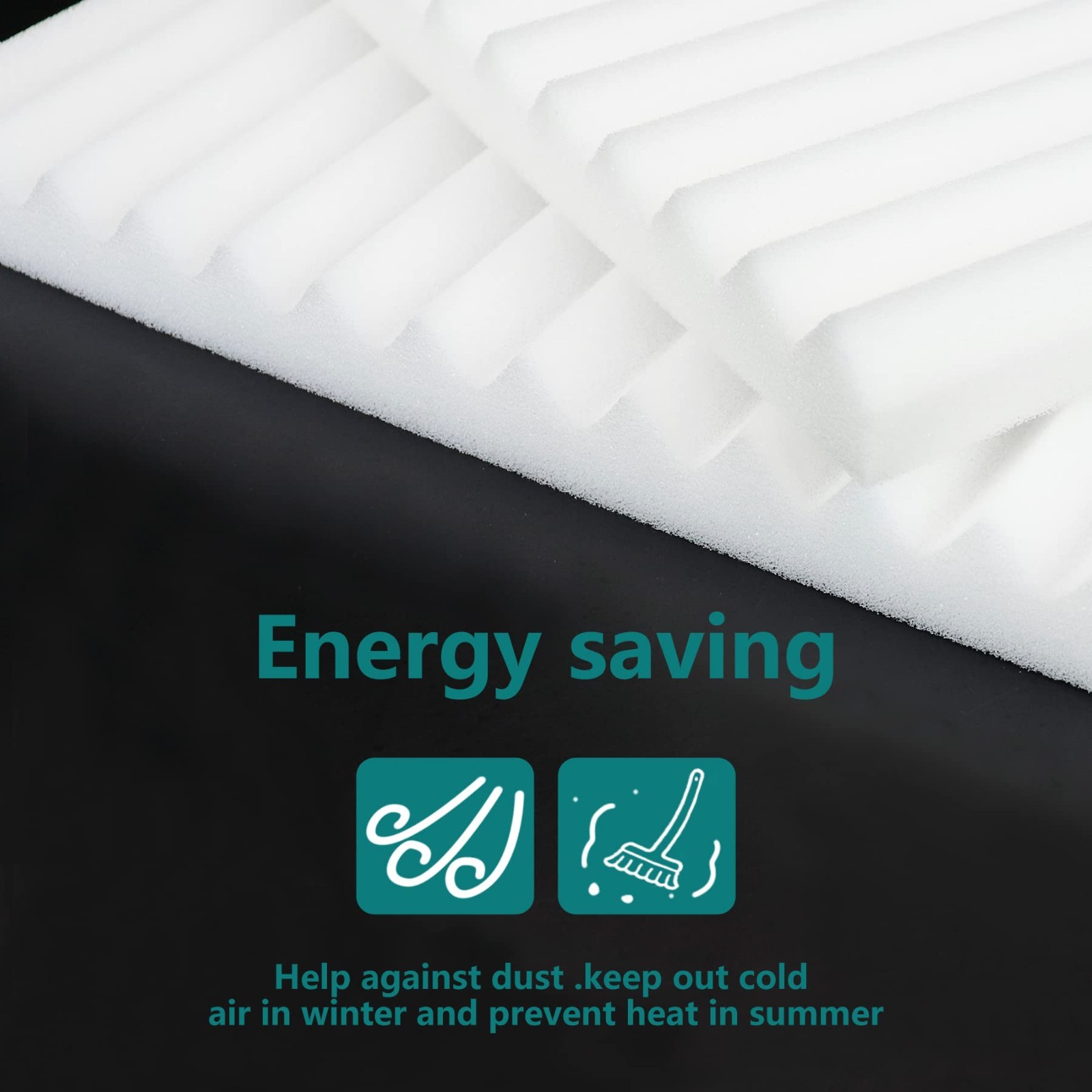 Window Air Conditioner Insulation Foam Panels Kit, 17″x9″x7/8″, Energy Saver, Wh