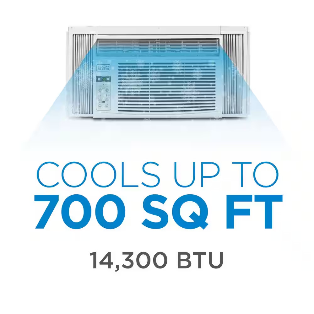 14,300 BTU 115V Window Air Conditioner Cools 700 Sq. Ft. with Remote Control in