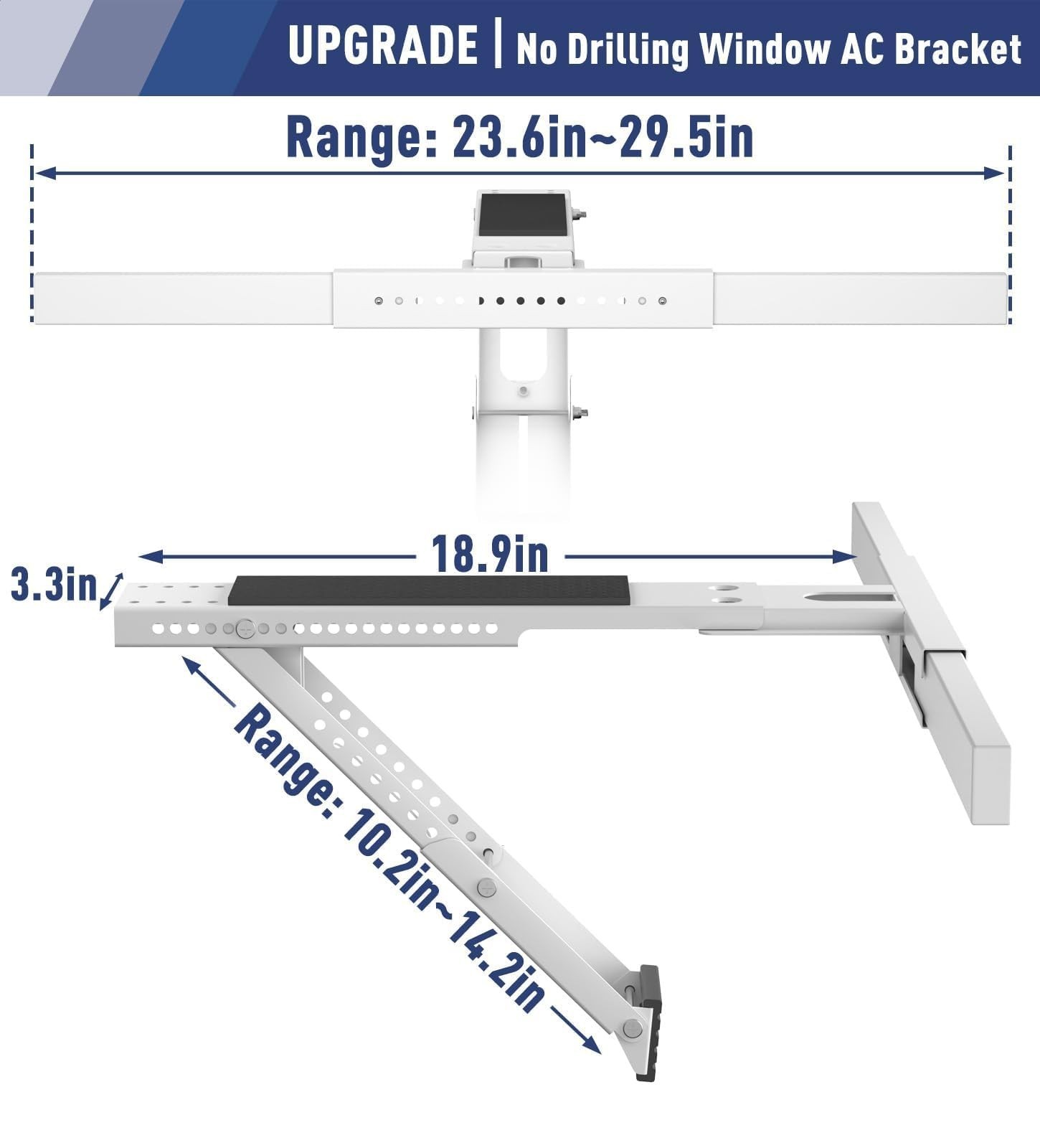 Heavy Duty AC Support Bracket for Windows – No Drill, Fits Single/Double-Hung, H