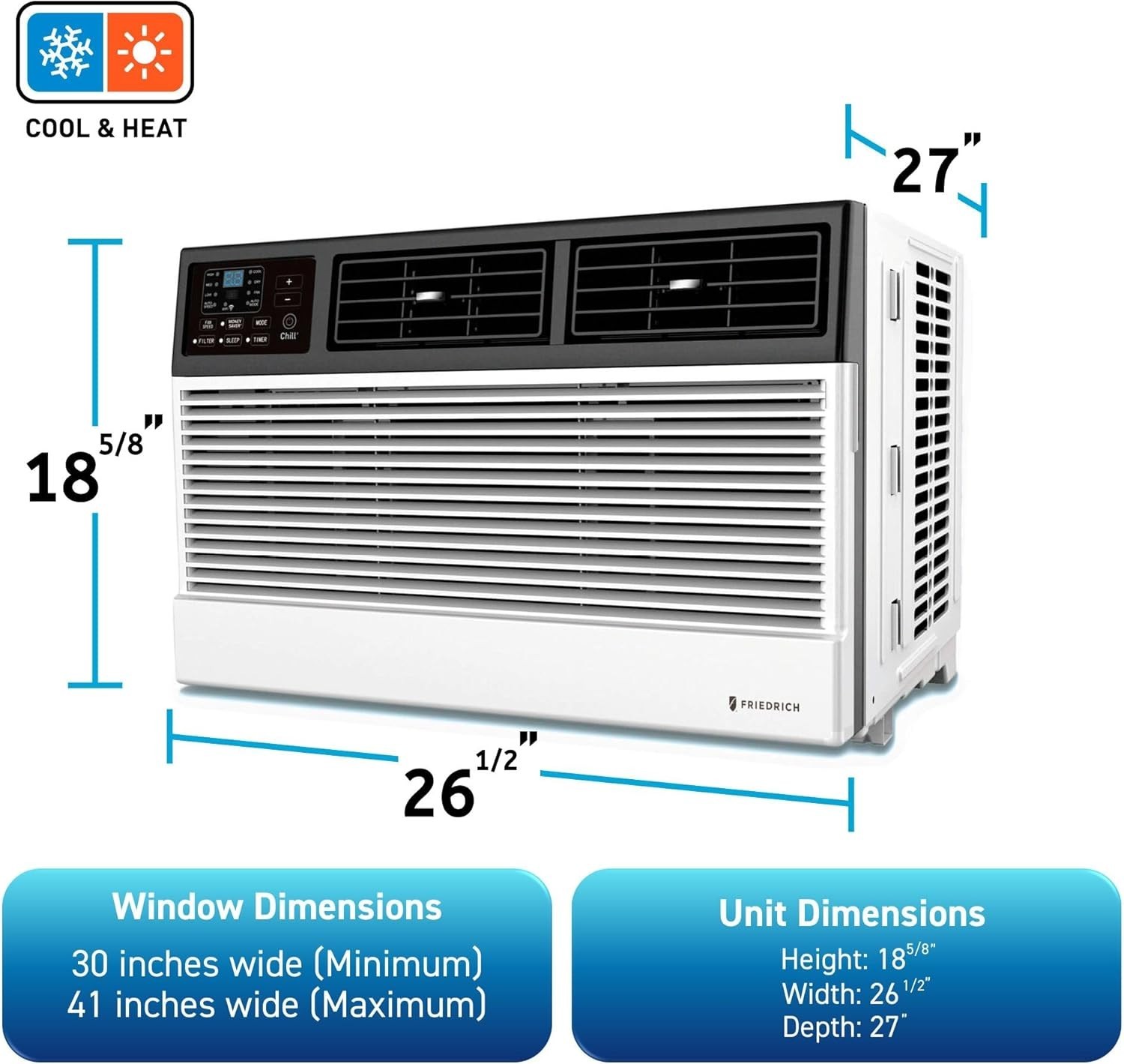 Friedrich 24000 BTU 1500 sp. ft. Window Cooling/Heat Smart Air Conditioner
